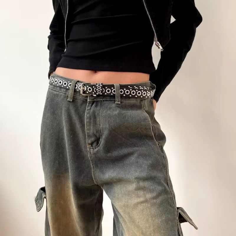 Japanese Brand × Vintage Outdoor y2k Punk PU leather hole belt Size ONE SIZE - 1 Thumbnail
