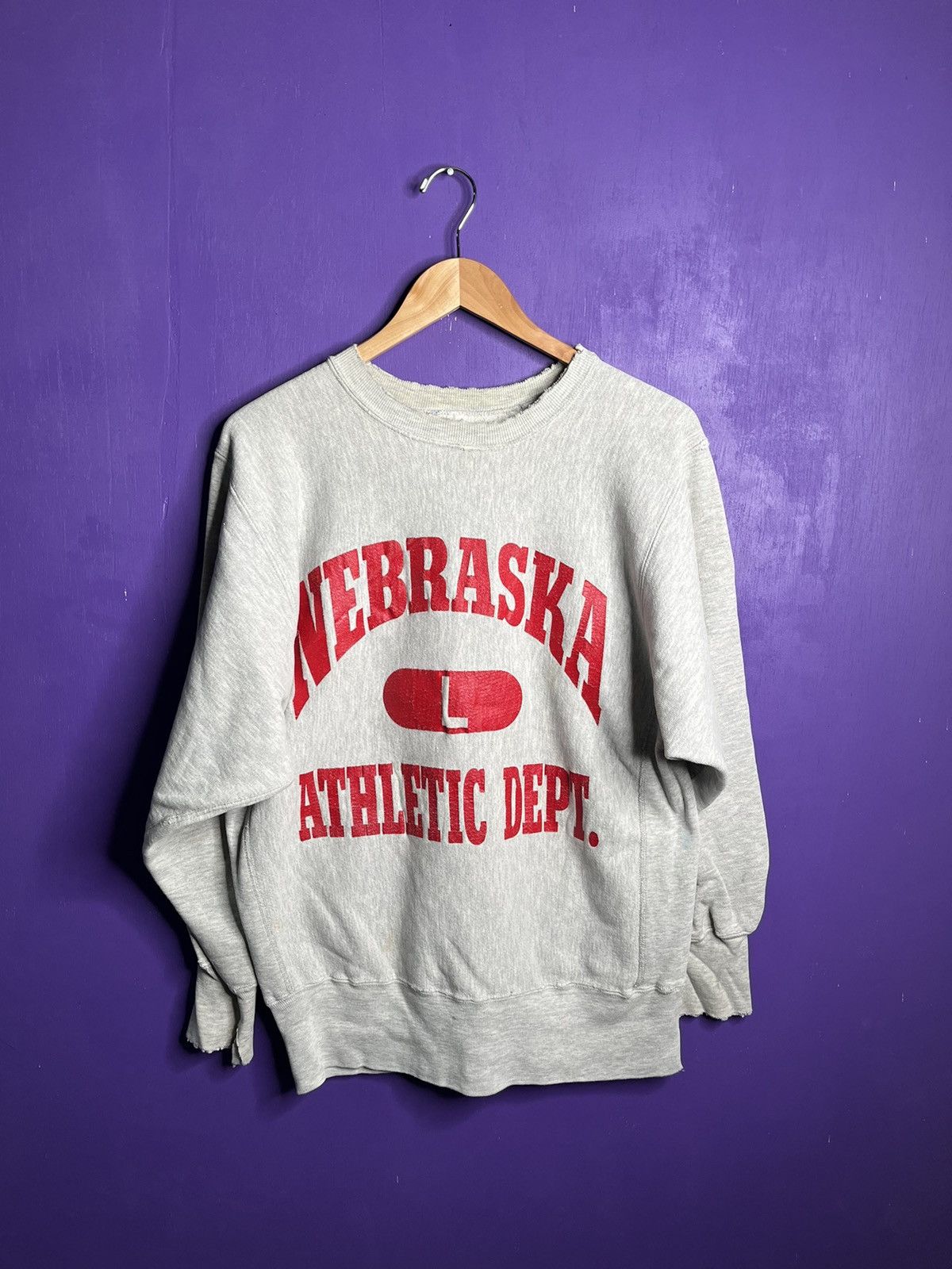 Champion × Vintage Vintage 90s champion Nebraska athletic dept reverse weave Size US L / EU 52-54 / 3 - 1 Thumbnail