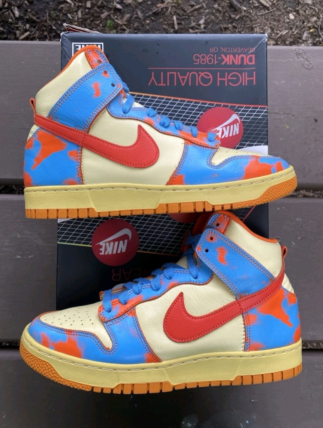 Nike Nike Dunk High 1985 Orange Acid Wash DD99404800 Size 9 Men Size US 9 / EU 42 - 3 Thumbnail