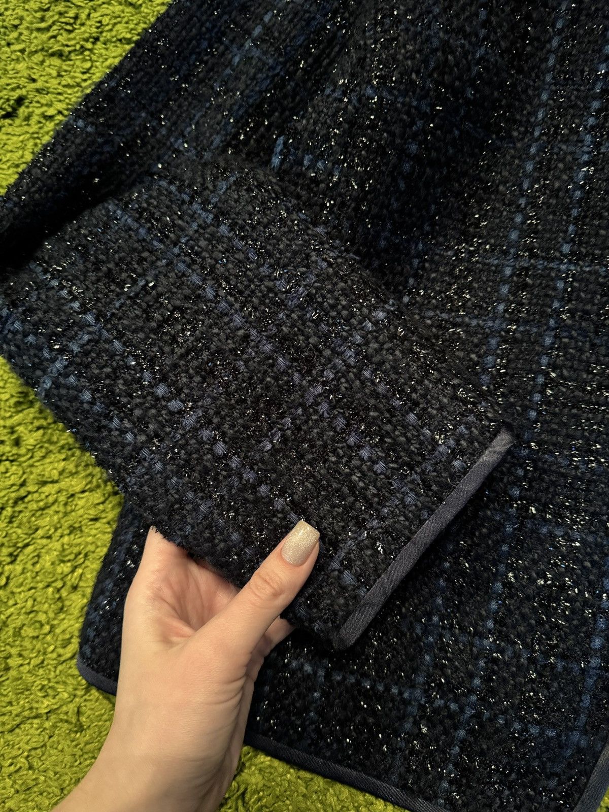 Emporio Armani luxury tweed zip blazer jacket