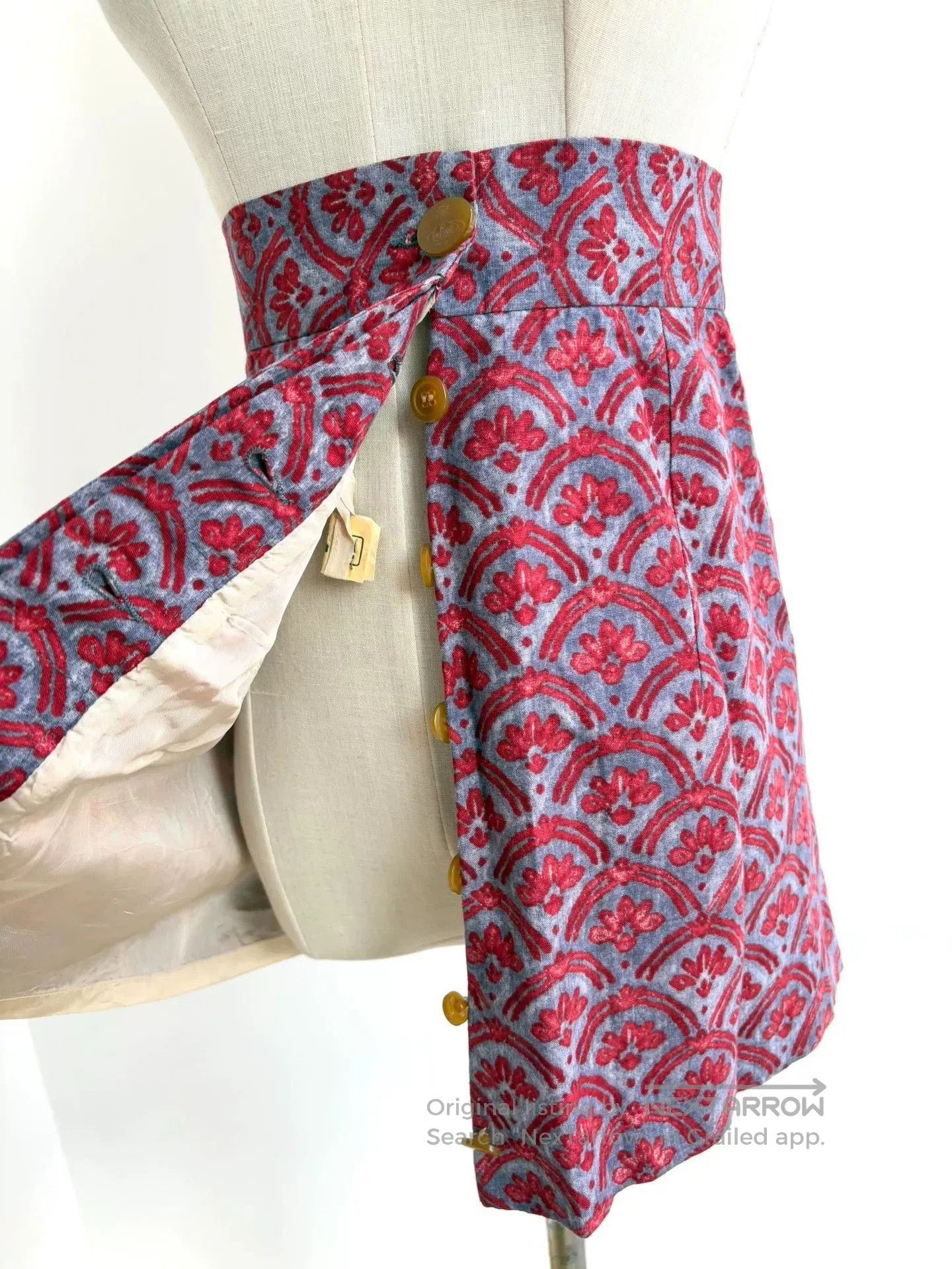 Vivienne Westwood Vivienne Westwood Red Patterned Midi Skirt. Size 39" - 2 Thumbnail