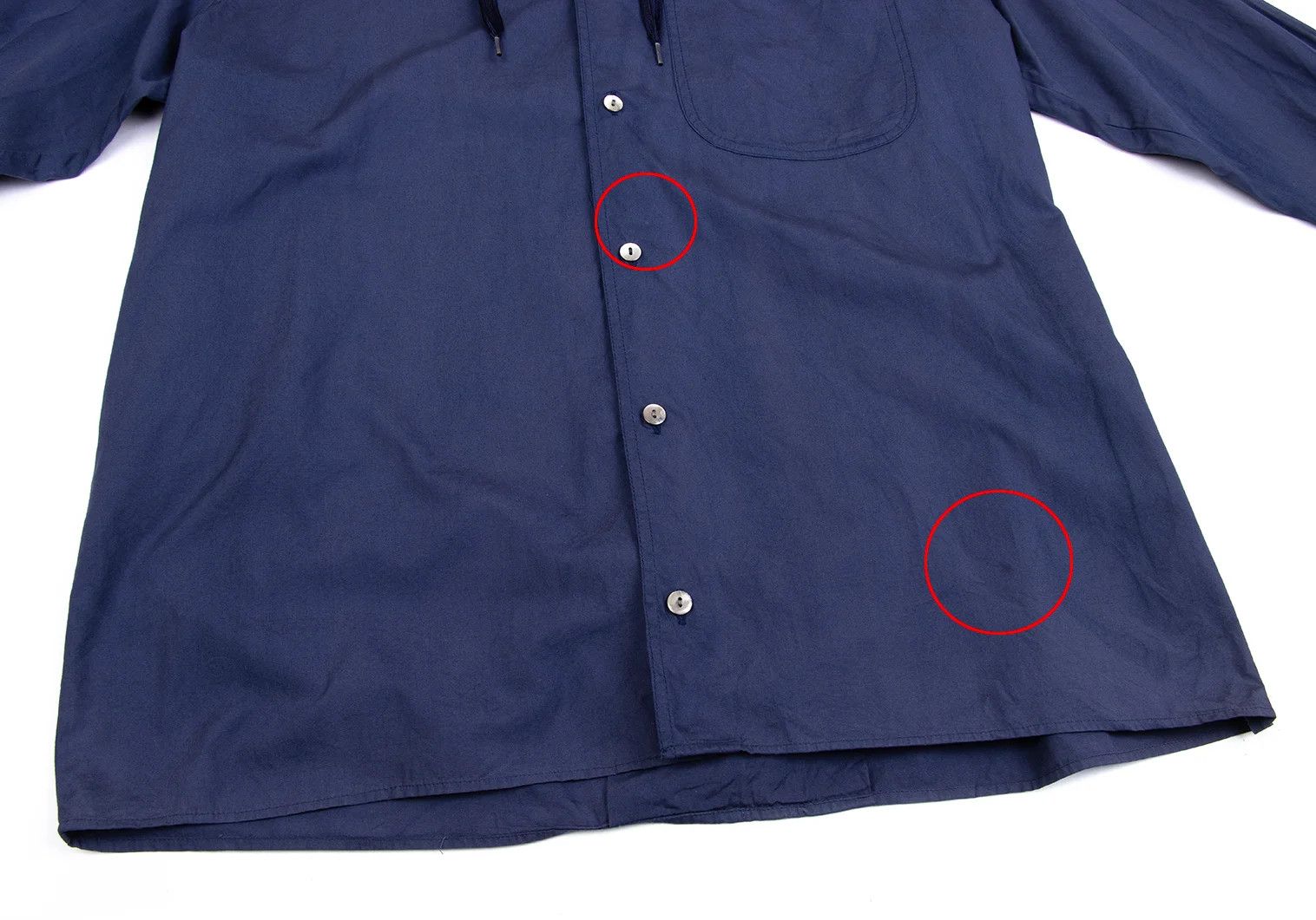 Jean Paul Gaultier Cotton Drawstring Collar Shirt in Navy, Size 46 Size US S / EU 44-46 / 1 - 11 Thumbnail