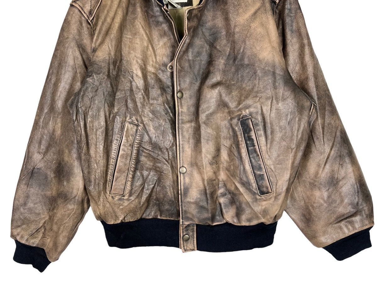 Banana Republic 🔥 1980s BANANA REPUBLIC TRAVEL SAFARI DYED LEATHER JACKET Size US L / EU 52-54 / 3 - 5 Thumbnail