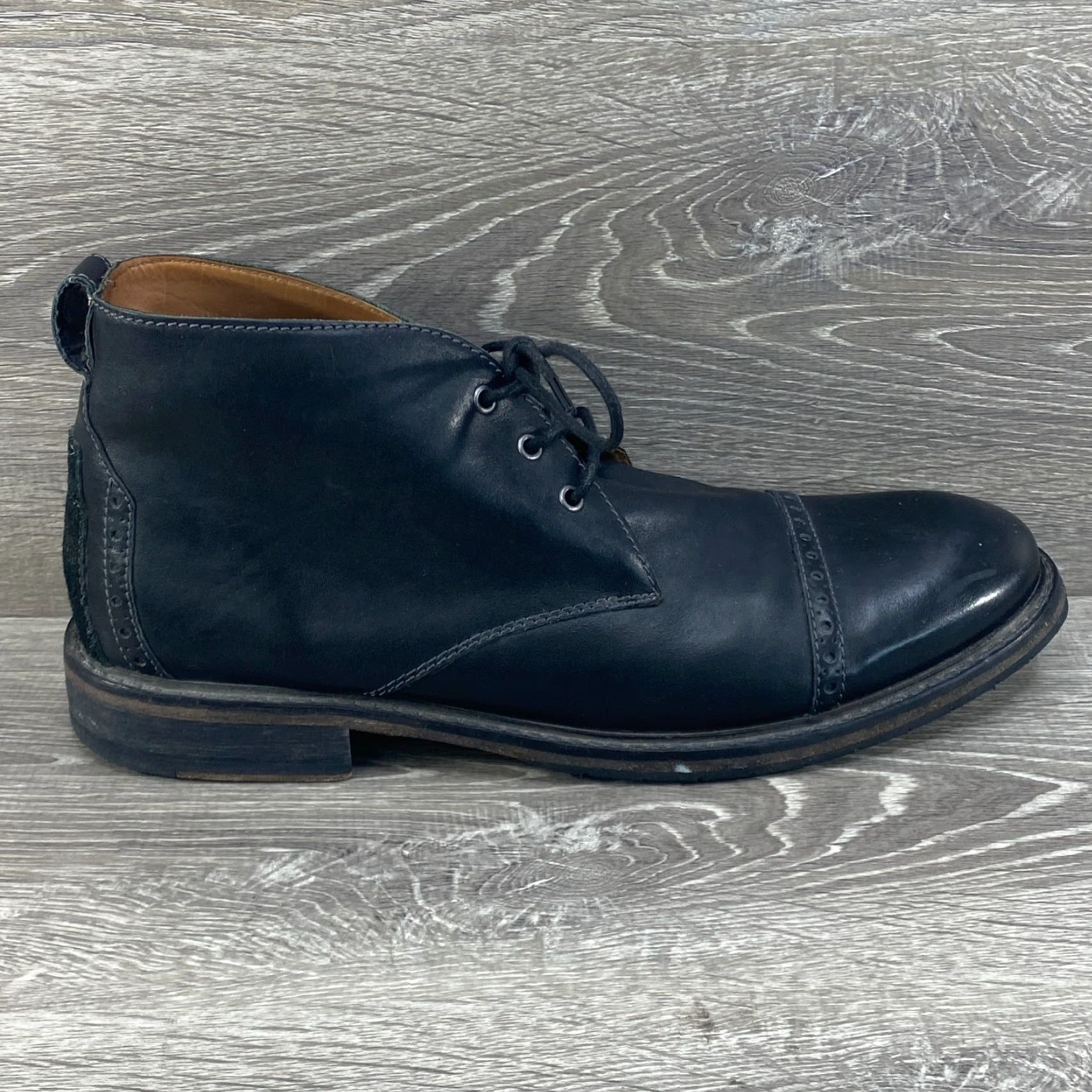 Clarks Clarks Mens 13 M Black Leather Chukka Ankle Dress Casual Boot Cap Toe Lace Up Shirt (Category: Boot) Size ONE SIZE - 2 Thumbnail