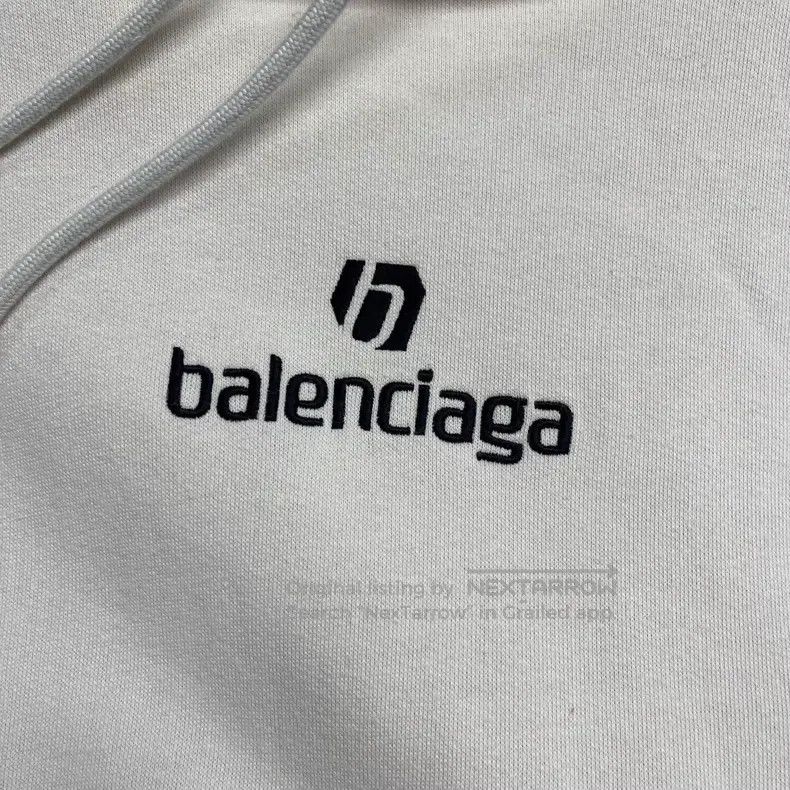 Balenciaga Balenciaga White Soccer Embroidery Logo Hooded Sweatshirt Size US XS / EU 42 / 0 - 4 Thumbnail