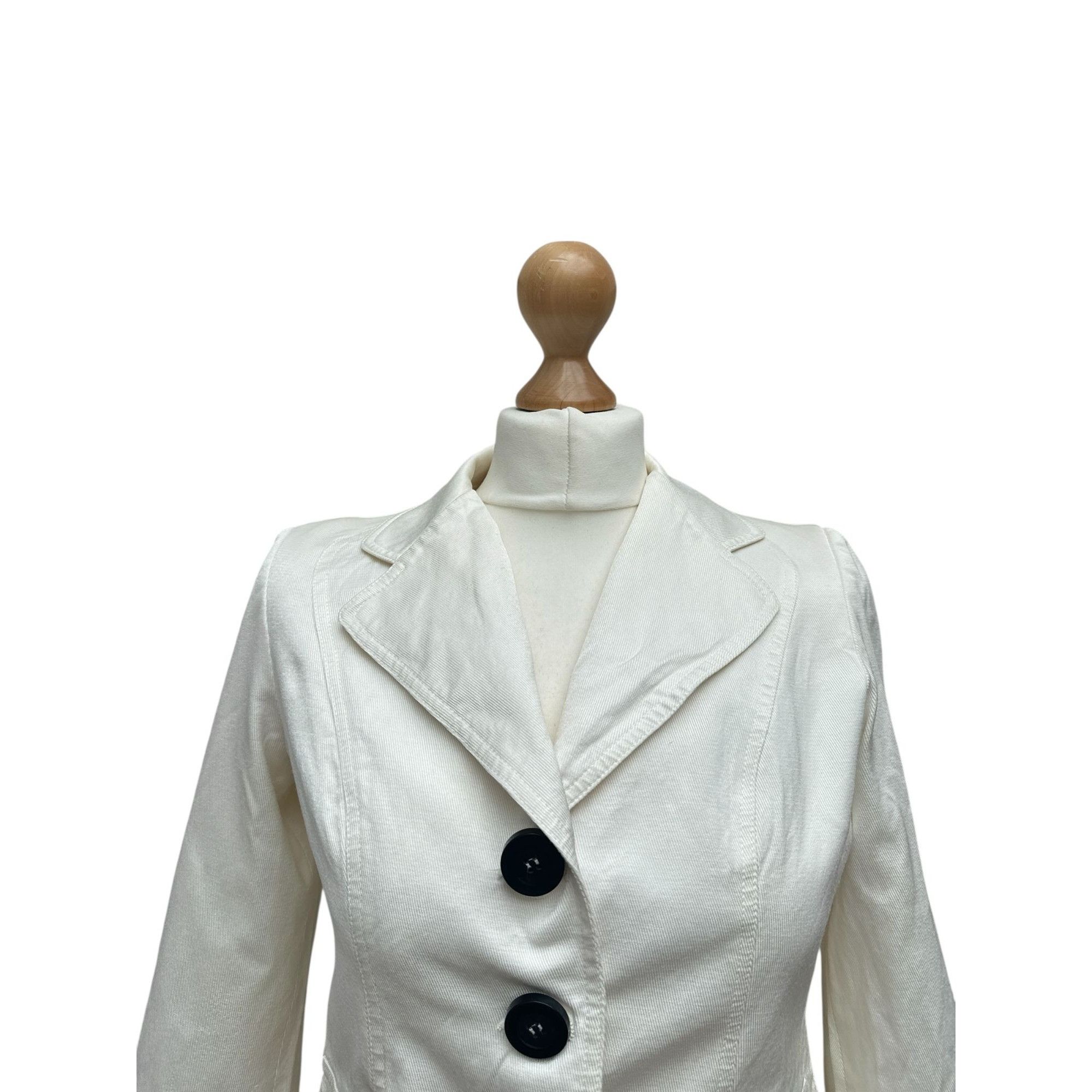 Alexander McQueen 1990s White Blazer Jacket Size M / US 6-8 / IT 42-44 - 2 Thumbnail