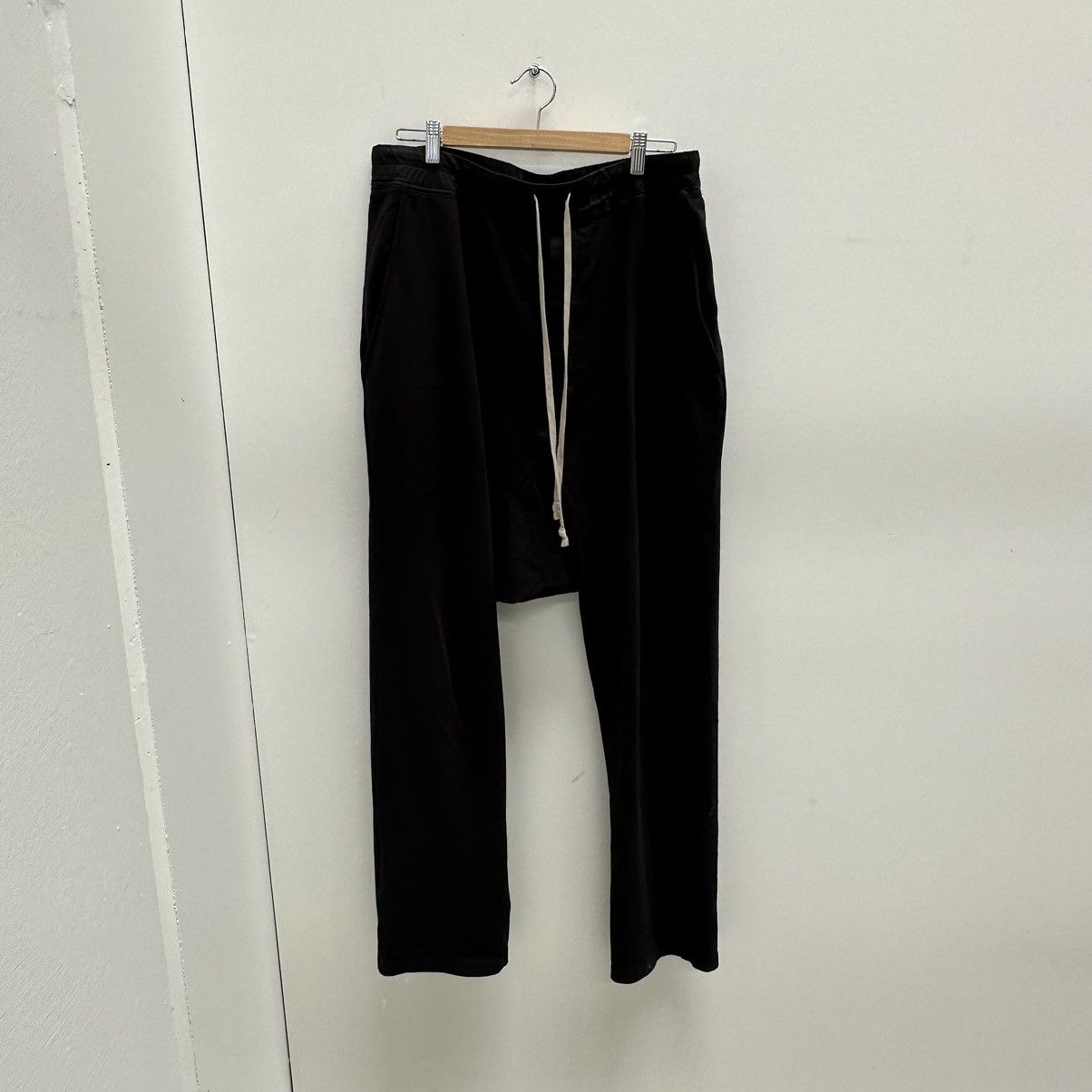 image of Rick Owens Drkshdw Rick Owens Black Drawstring Pants, Men's (Size 36)