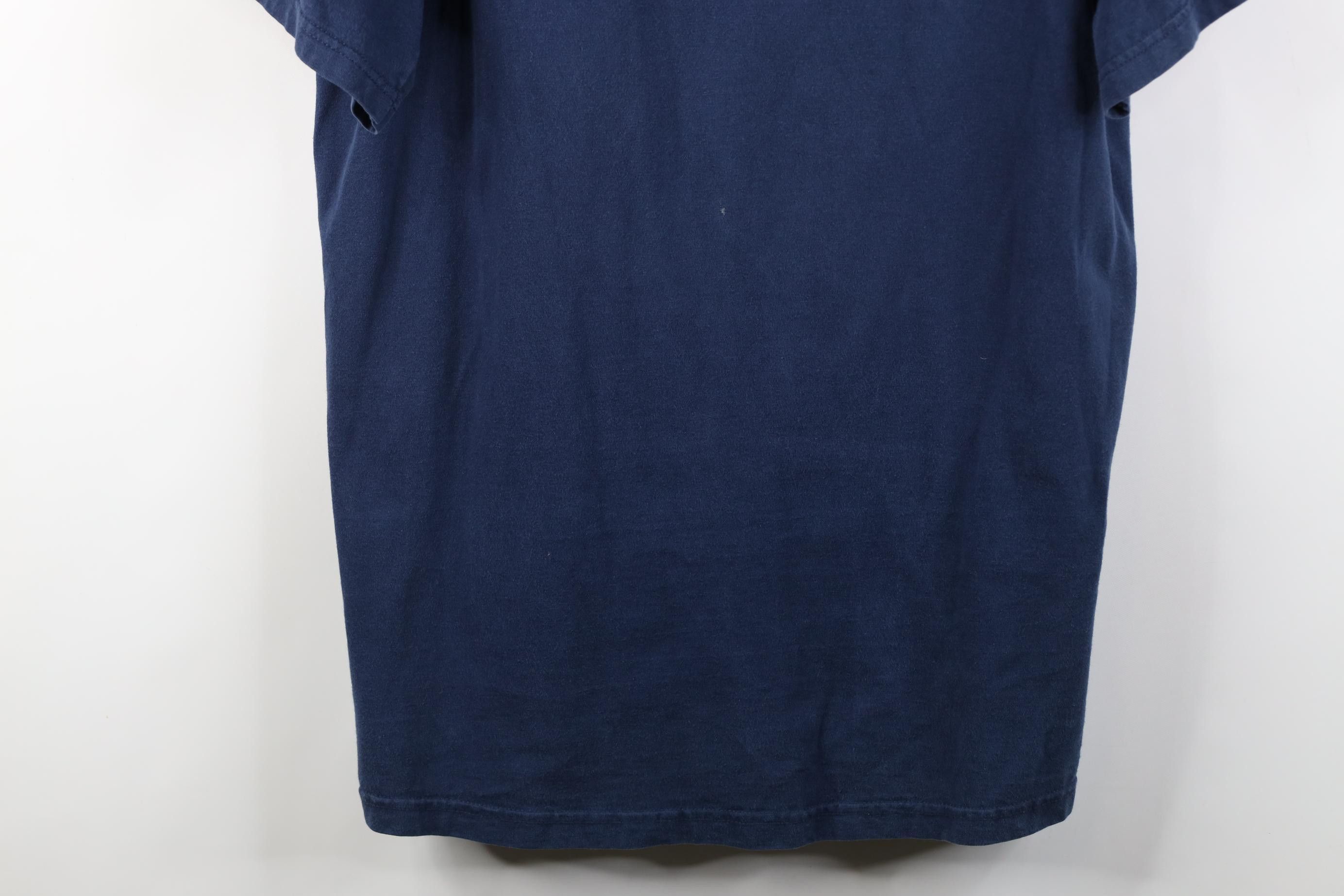 Vintage Vintage 90s Streetwear Blank Heavyweight Cotton T-Shirt Blue Size US L / EU 52-54 / 3 - 3 Thumbnail