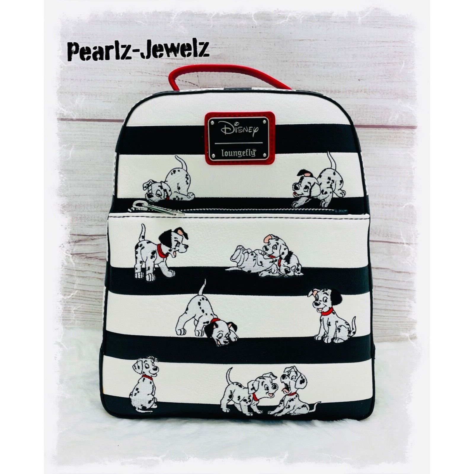 Disney Loungefly Disney 101 Dalmatians Dogs Striped Mini Backpack N Size ONE SIZE - 1 Thumbnail