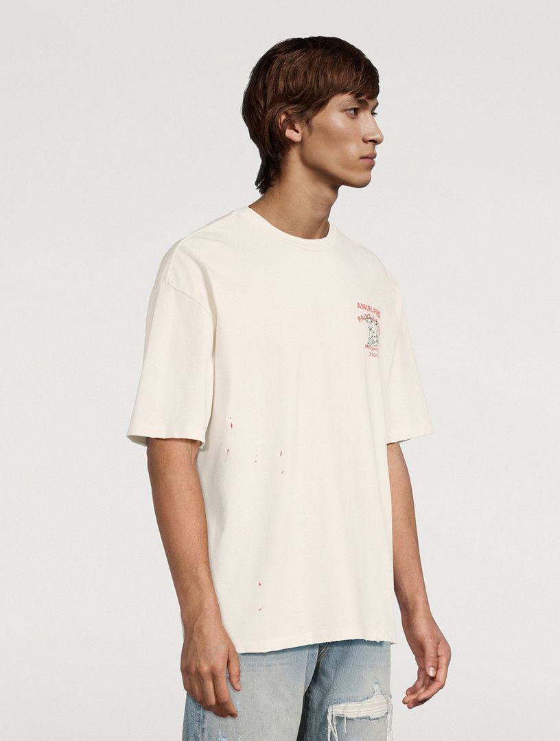 Amiri o1h1sh11225 Bull Oversized Tee in White Size US XL / EU 56 / 4 - 4 Thumbnail