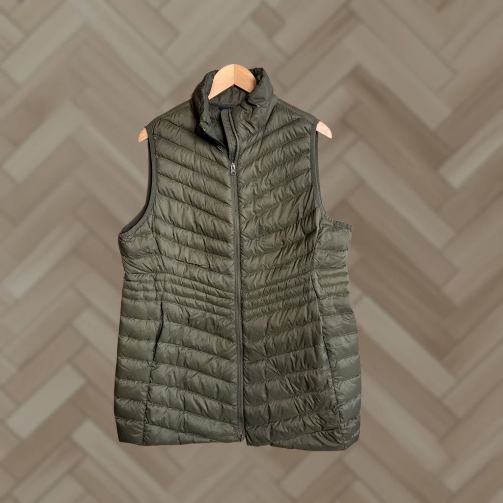 Lands' End Lands' End Vest Womens L Green Down Fill Puffer Zip Lightweight Casual Size L / US 10 / IT 46 - 1 Thumbnail