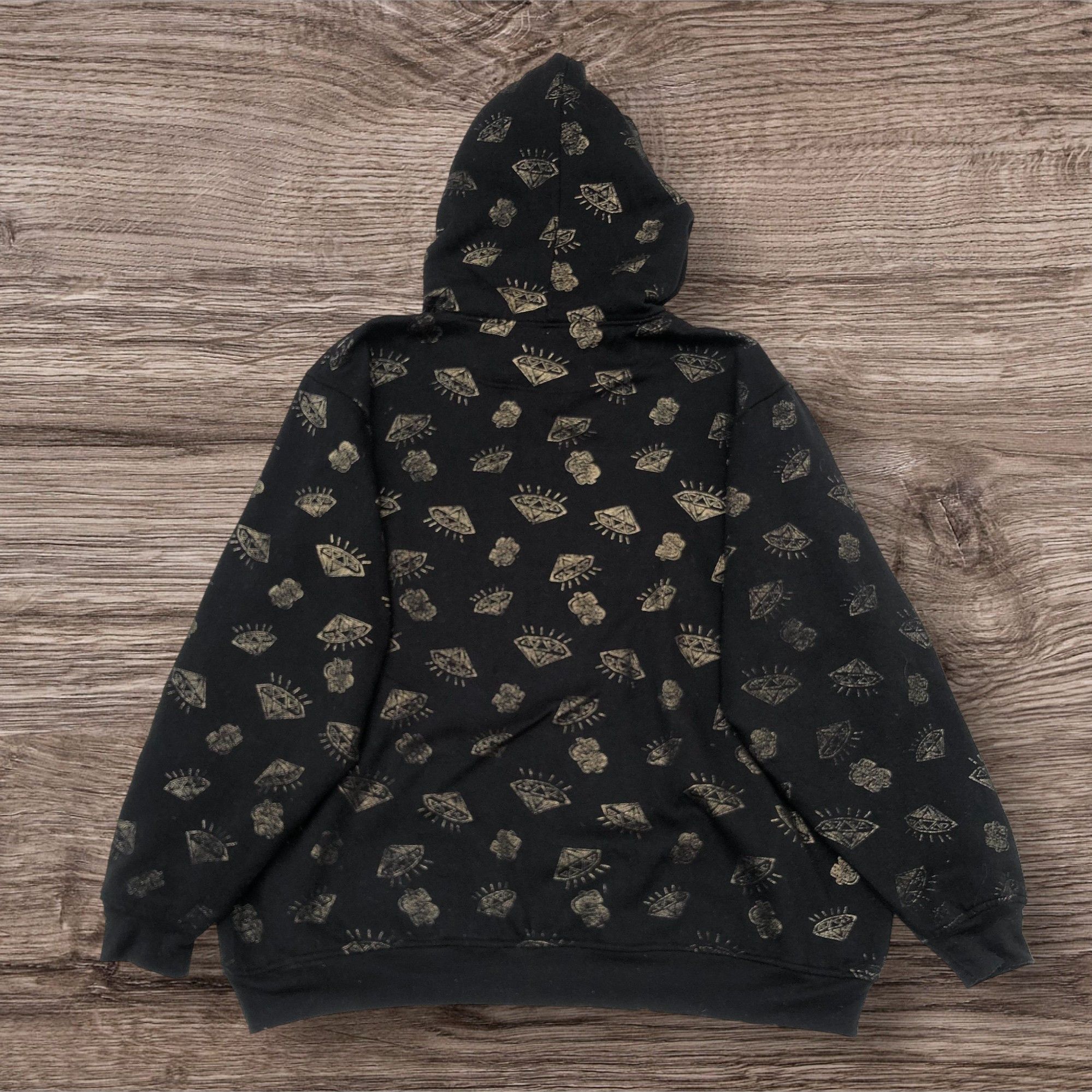 If Six Was Nine Steals🔥Raw Blue Diamond Over Print Oversized Hoodie Pullover Size US XXL / EU 58 / 5 - 3 Thumbnail