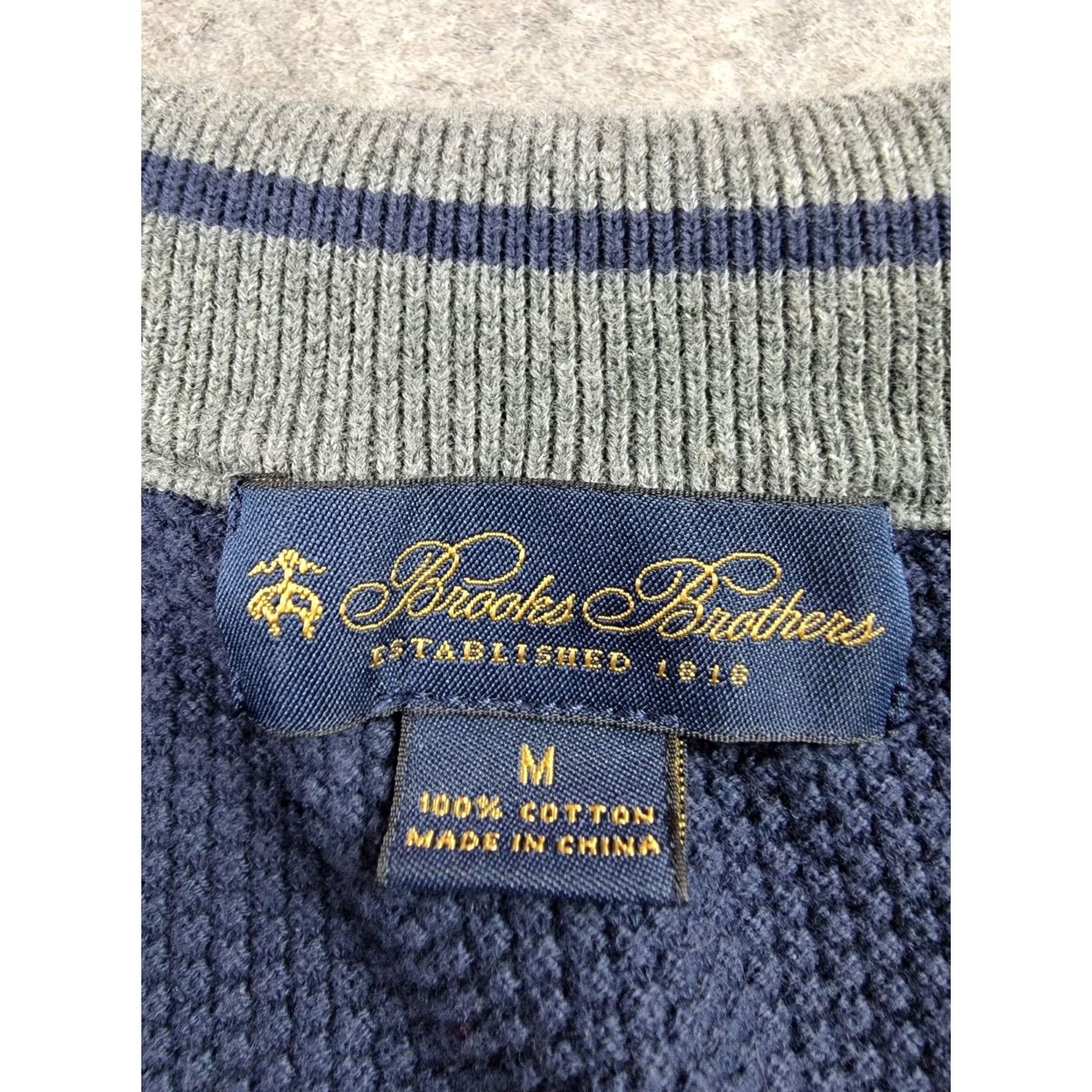 Brooks Brothers Brooks Brothers Sweater Mens Medium Blue 1/4 Zip Pullover 100% Combed Cotton Cardigan? Size US M / EU 48-50 / 2 - 2 Thumbnail