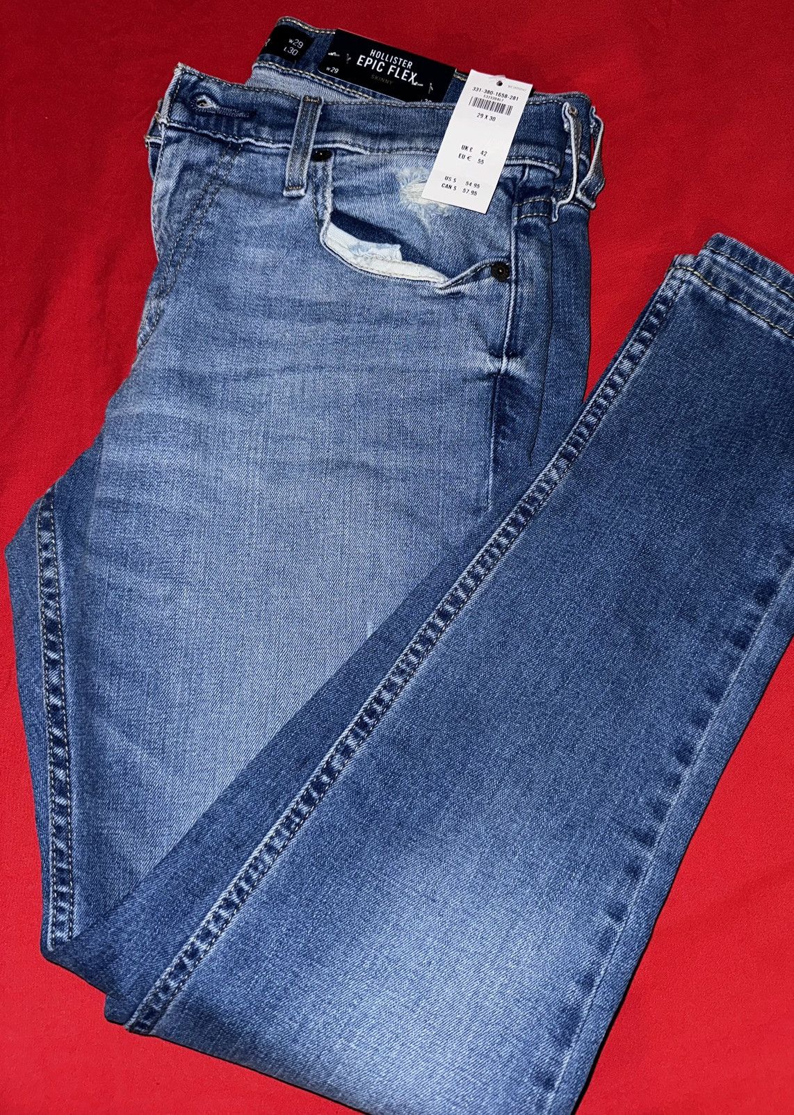 Hollister Hollister Blue Skinny Jeans 29x30 Size US 29 - 2 Thumbnail