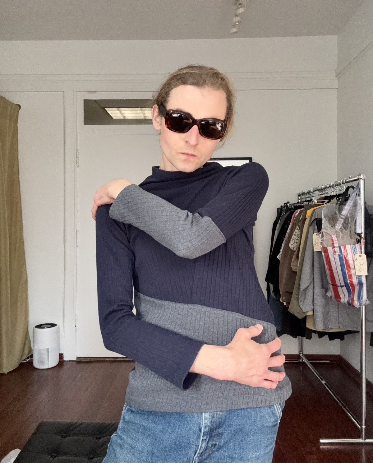 Yohji Yamamoto Y’S YOHJI YAMAMOTO AW2018 Pleated Asymmetric Mockneck Size US M / EU 48-50 / 2 - 1 Thumbnail