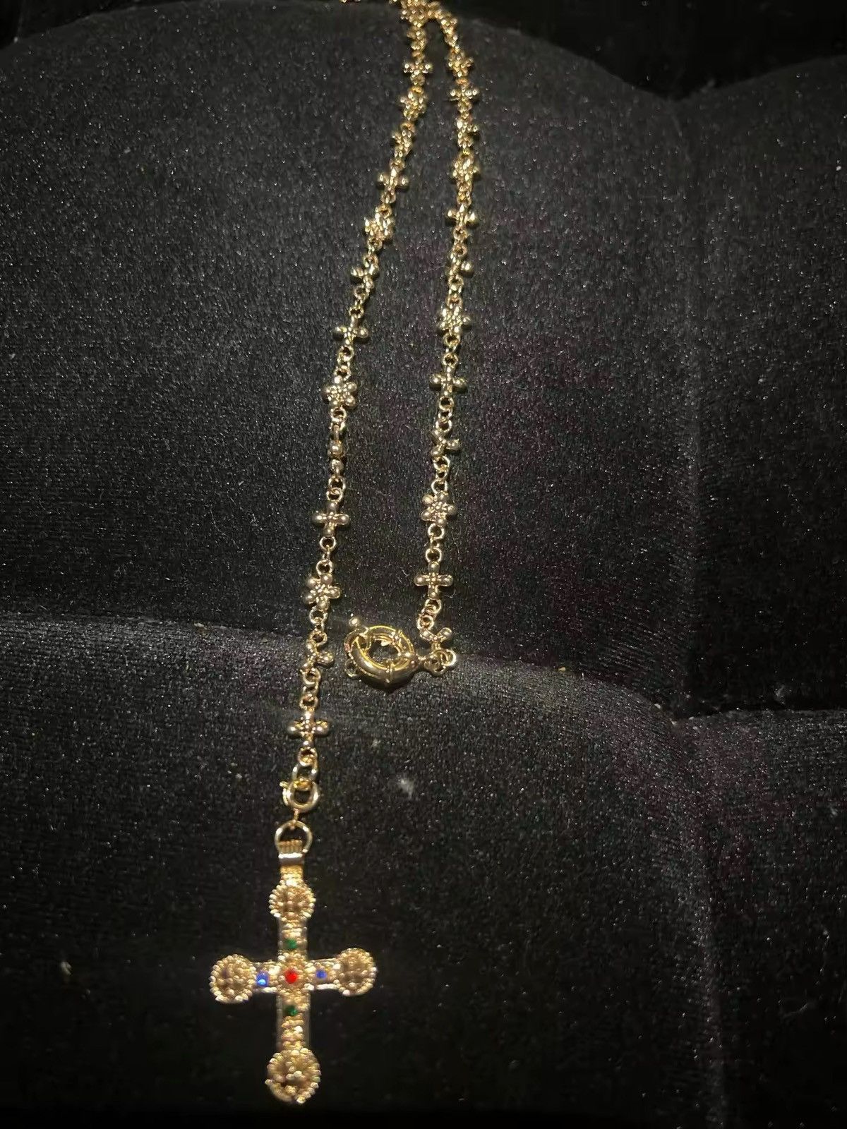 Japanese Brand × Vintage Zircon Cross Pendant Necklace Size ONE SIZE - 4 Thumbnail