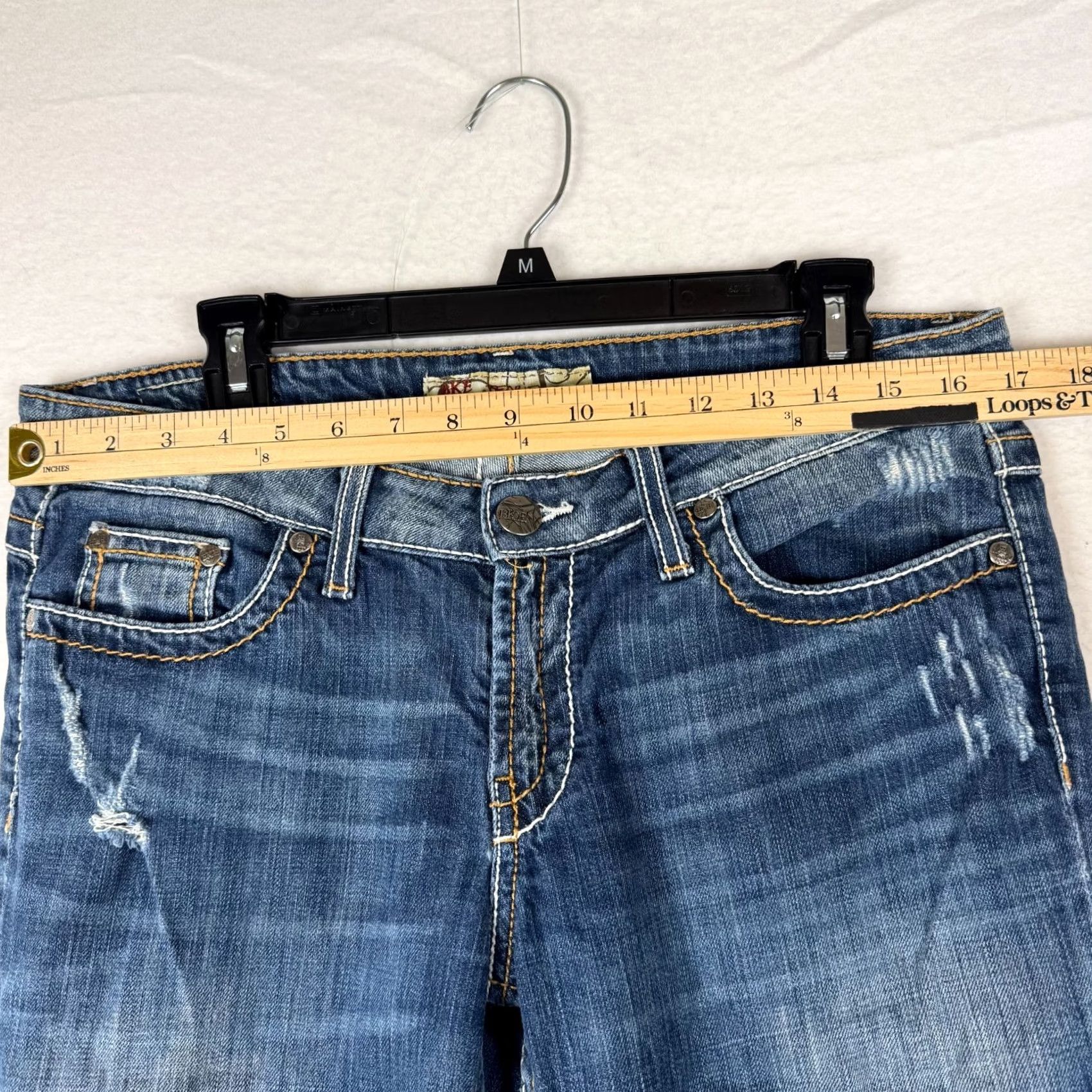 Vintage Y2K Buckle Bke Jeans Distressed Grunge Blue Denim 5-Pocket Straight Vintage? No, Distressed jeans not vintage 34x36 Mens 30x37 (Fits 34x36) Size US 34 / EU 50 - 6 Thumbnail