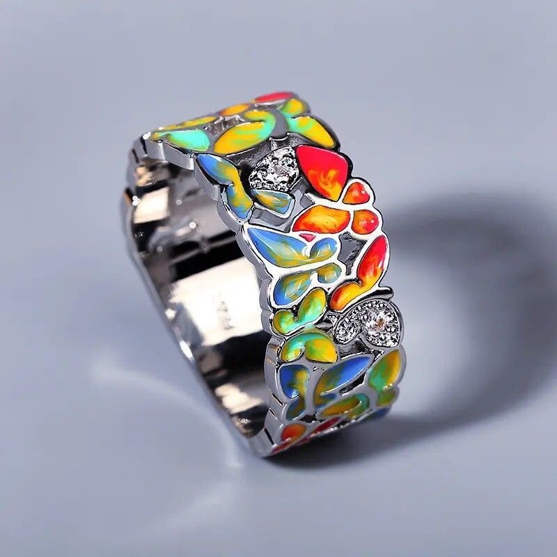 Japanese Brand Creative Craft Sparkling Butterfly Ring Size ONE SIZE - 1 Thumbnail