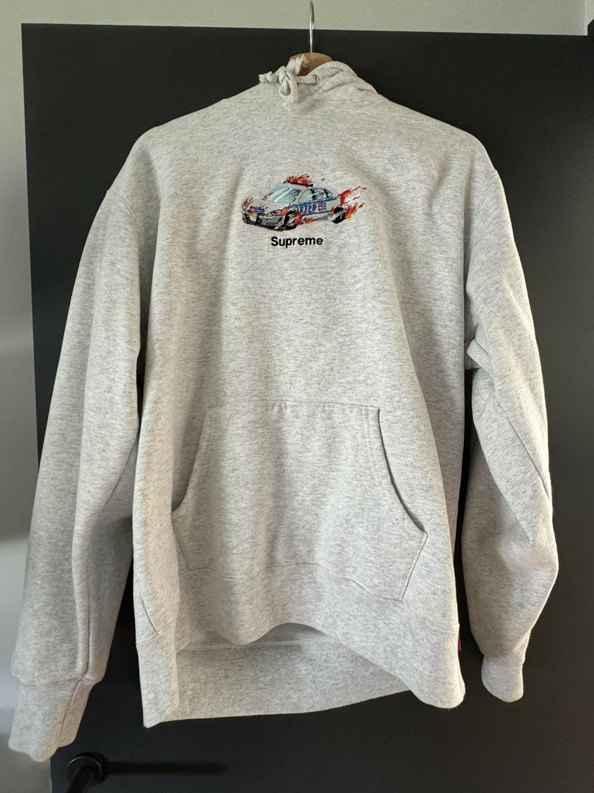 Supreme cop car ss22 グレー Supreme Cop Car Hooded Sweatshirt Sz Large Ash/Heather Grey