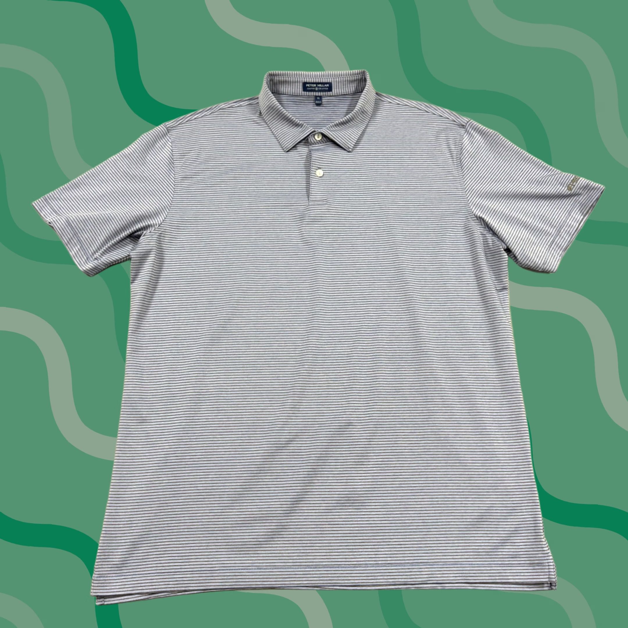 Peter Millar Peter Millar Crown Sport Polo Shirt Mens XL Blue Stripe Golf Short Sleeve Polyester Blue Stripe Crown Sport Embroidered Polo Shirt Mens XL Blue Stripe Size US XL / EU 56 / 4 - 1 Thumbnail