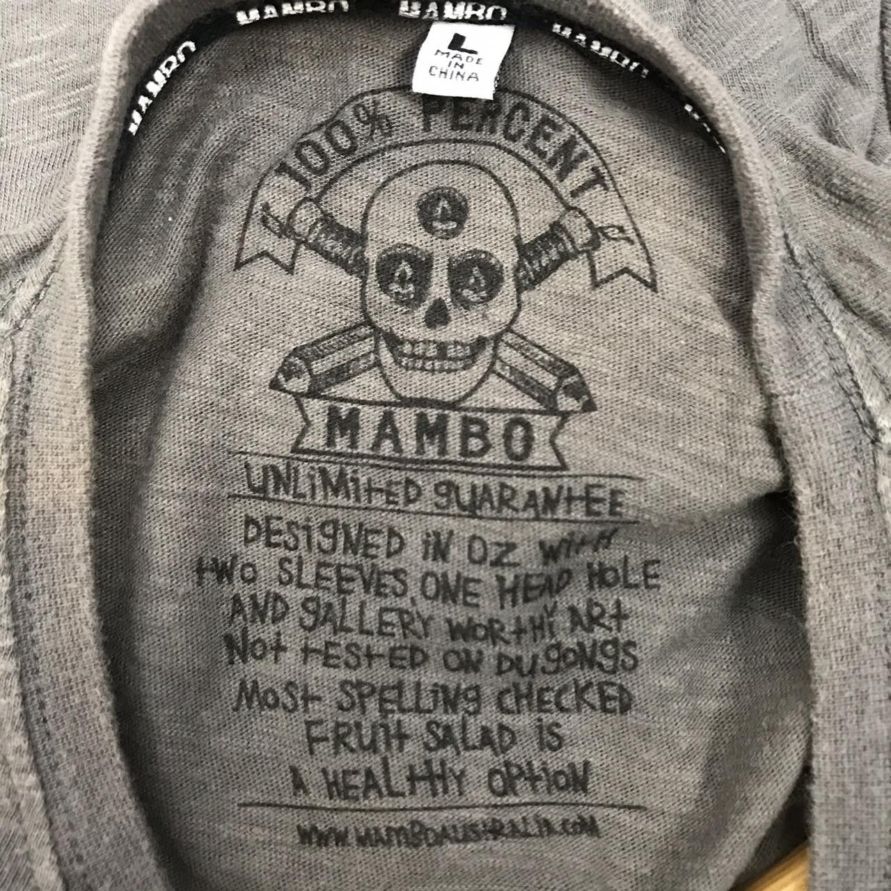 Mambo Vintage MAMBO Big Logo Spell Out Grey Long Sleeve Tee Size US L / EU 52-54 / 3 - 4 Thumbnail