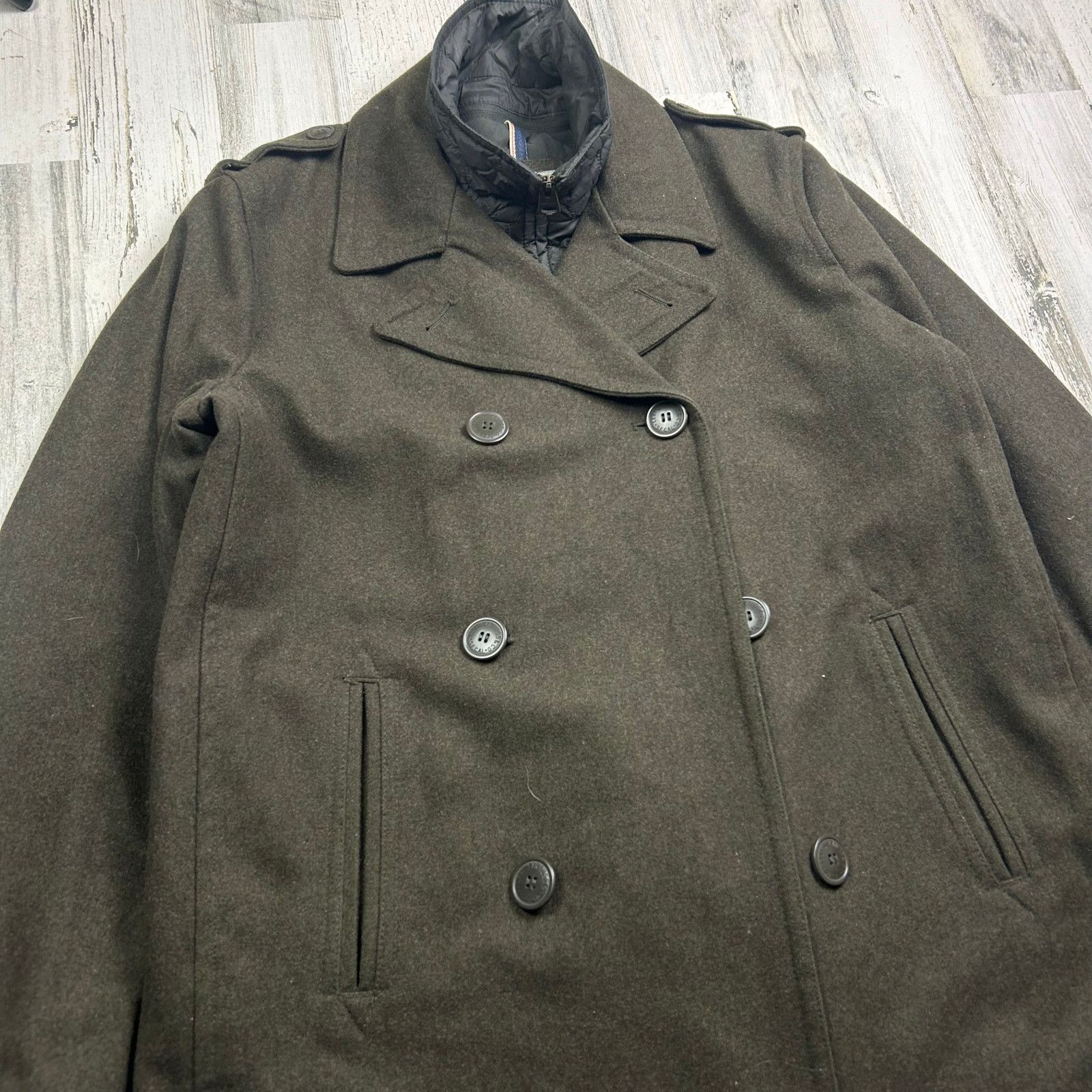 Levi's Levi's Wool Blend Peacoat Jacket With Quilted Lining Size US M / EU 48-50 / 2 - 2 Thumbnail
