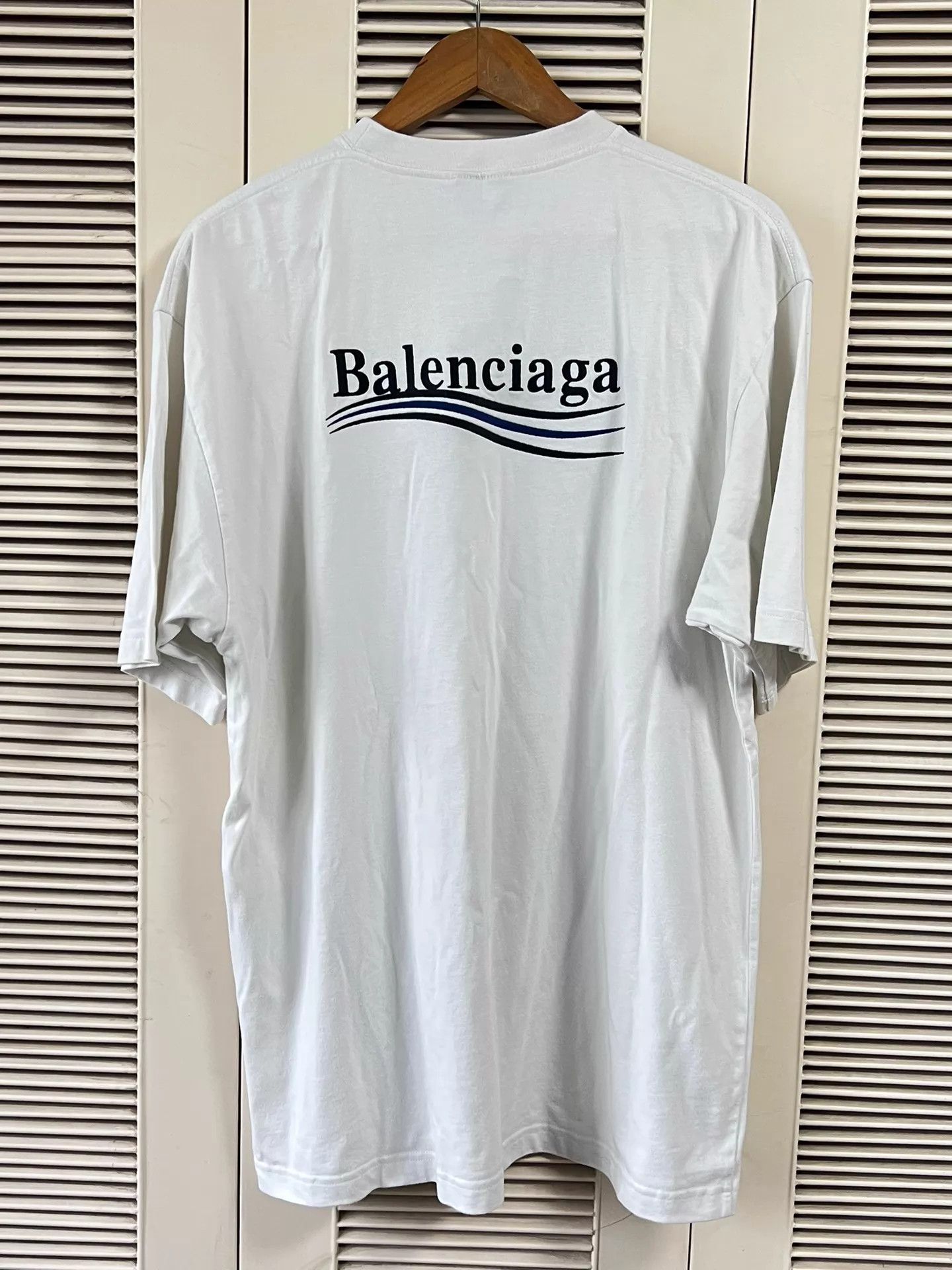 Balenciaga Balenciaga Men's White Relaxed Logo Embroidered Short Tee S Size US S / EU 44-46 / 1 - 2 Thumbnail
