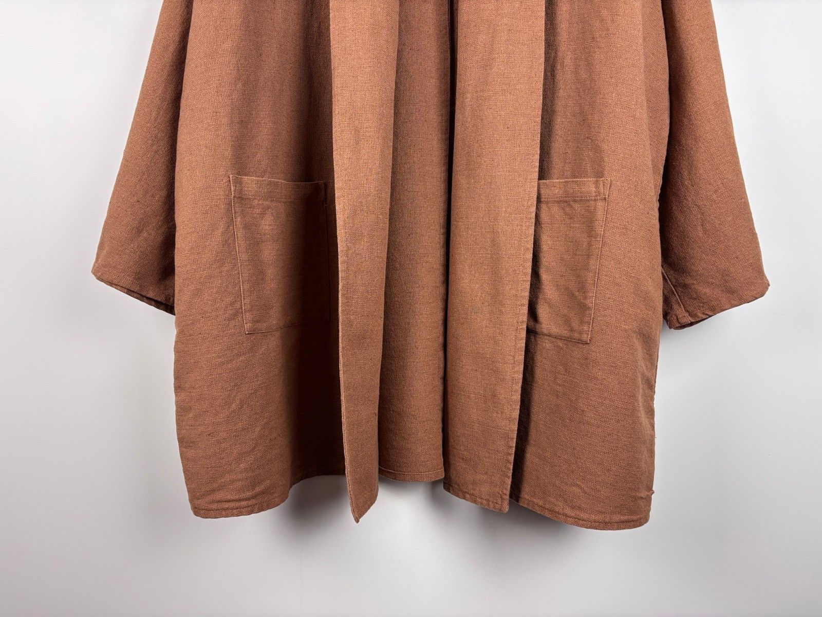 Gudrun Sjoden Gudrun Sjoden Open Long Cardigan Linen Cotton Brown L/XL Size L / US 10 / IT 46 - 3 Thumbnail