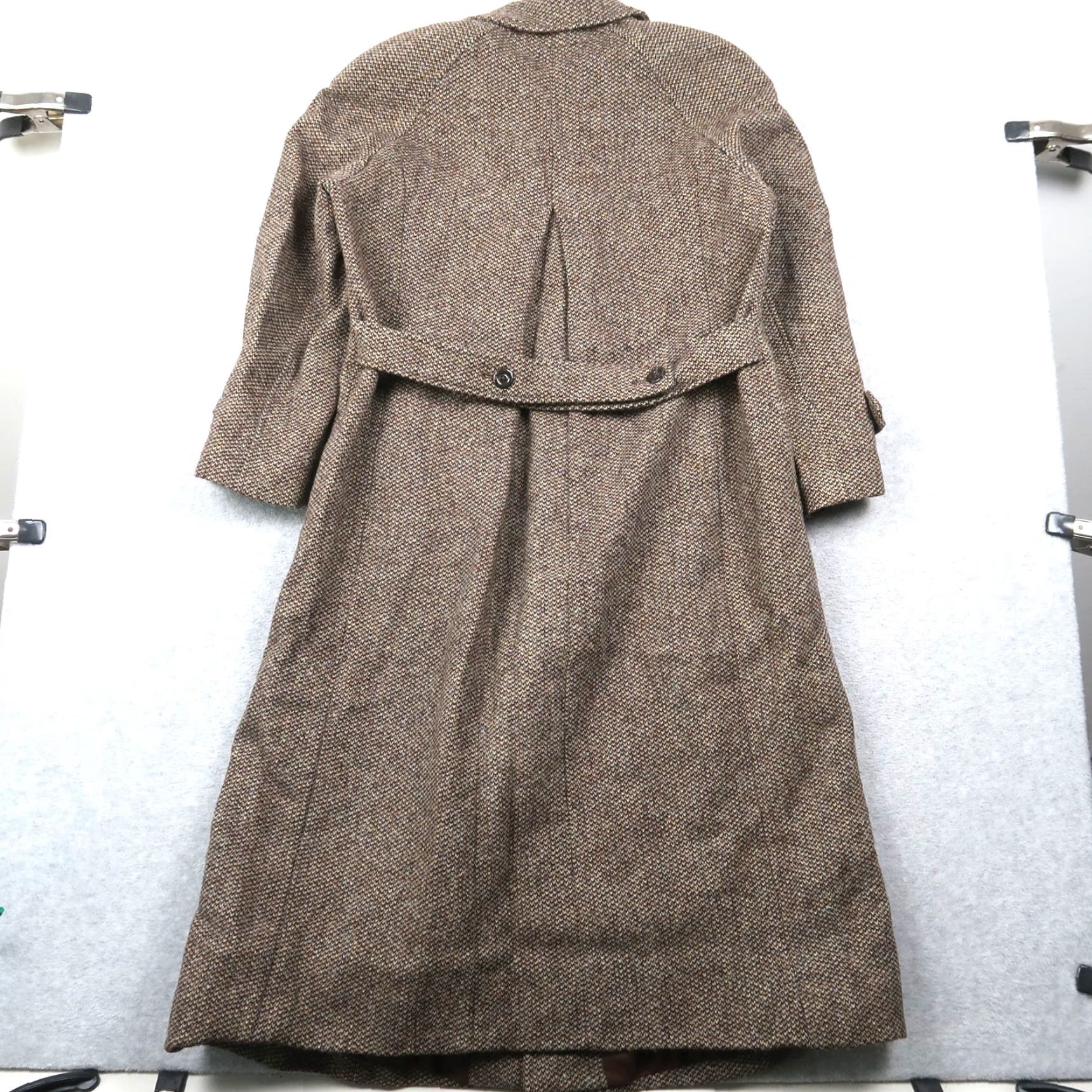 Orvis VINTAGE Orvis Women’s Harris Tweed Peacoat Trench Coat Long Jacket Belted Sz 10 Brown Wool Coat Womens 90s Size L / US 10 / IT 46 - 2 Thumbnail