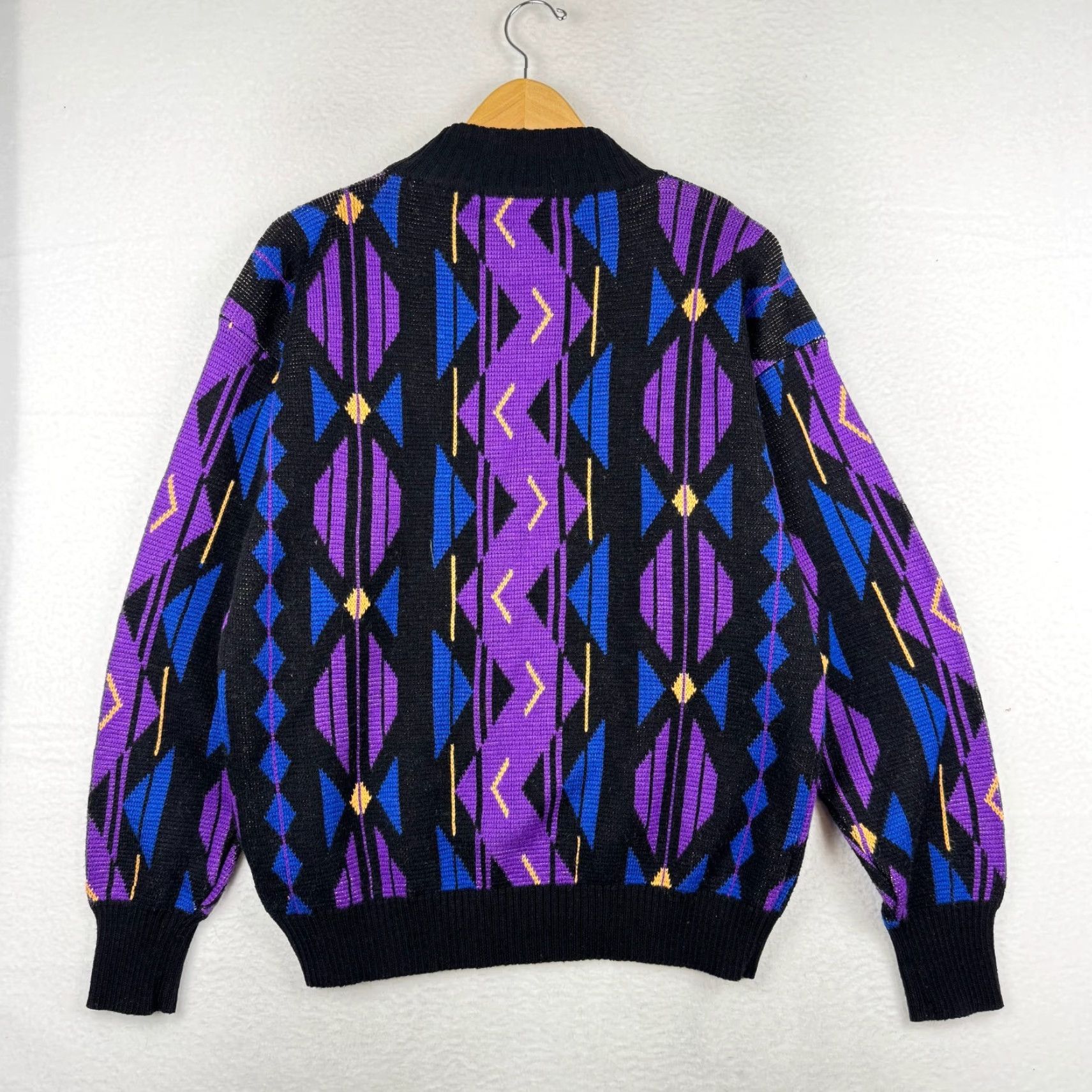 Vintage VINTAGE Kaelin Wool Blend Retro Geometric Purple Sweatshirt Adult Large 80s 90s Long Sleeve Mens Size US L / EU 52-54 / 3 - 6 Thumbnail