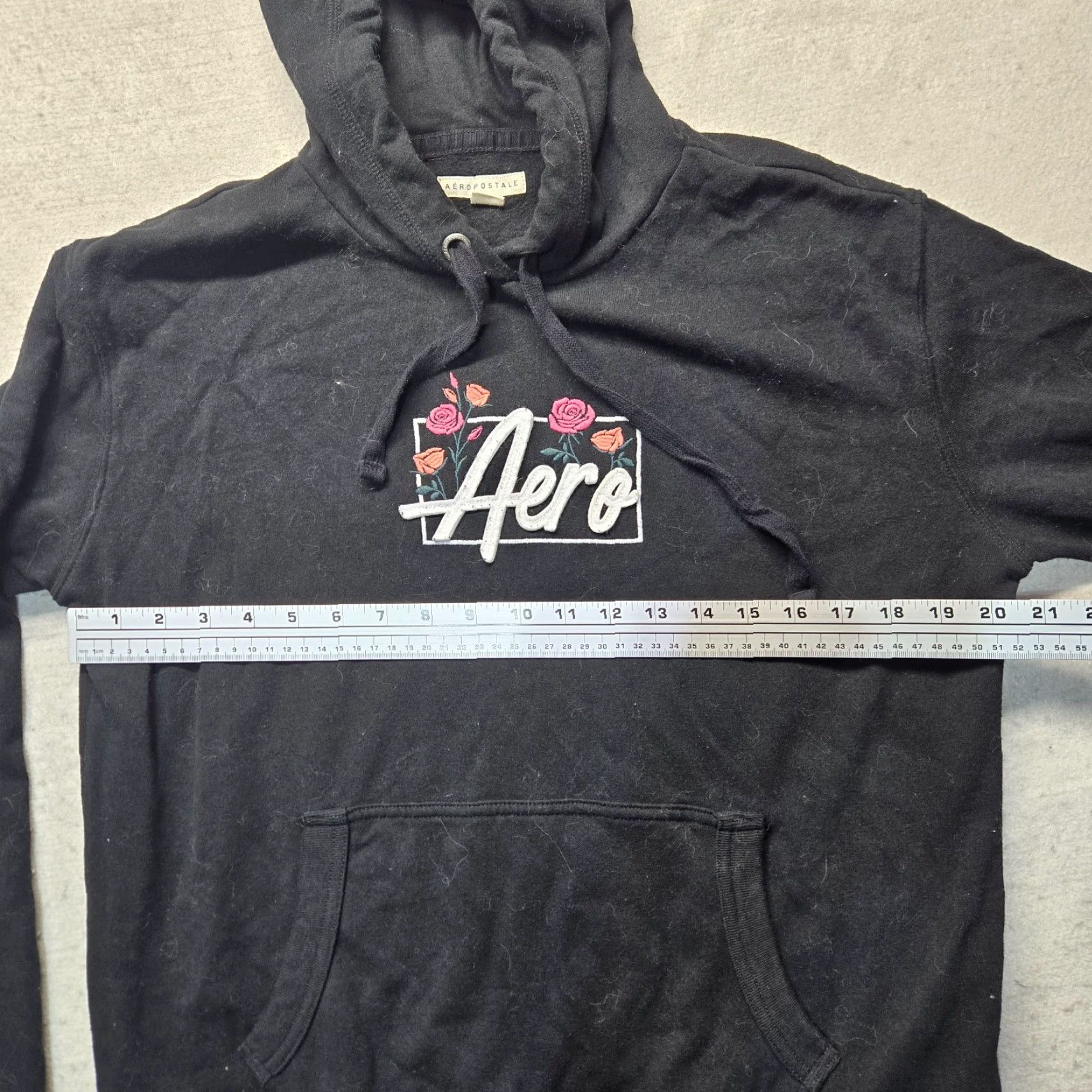 Vintage Aéropostale Logo Floral Sweater Hoodie Adult Women L Large Black Floral Logo Hoodie Pullover 80s Preppy Sportswear Women Size L / US 10 / IT 46 - 5 Thumbnail