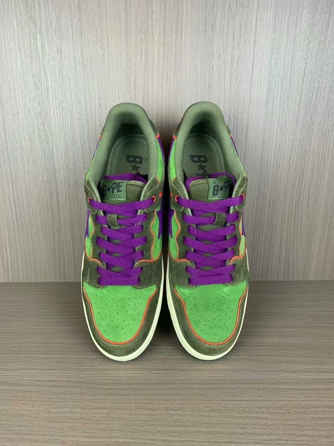 Bape bape sk8 green purple sneakers with original box. Size US 11 / EU 44 - 2 Thumbnail