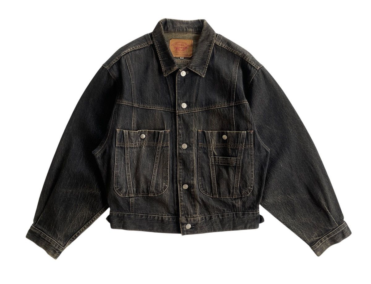 Japanese Brand Lucky Dark Dust Denim Trucker Baggy Jacket Size US M / EU 48-50 / 2 - 2 Thumbnail