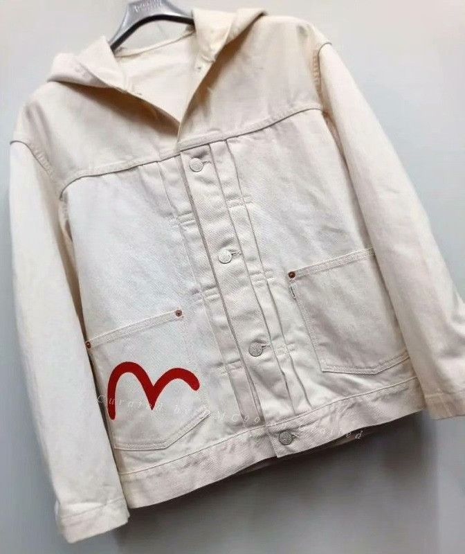 Evisu EVISU White Hooded Denim Jacket Size US XXS / EU 40 - 1 Thumbnail