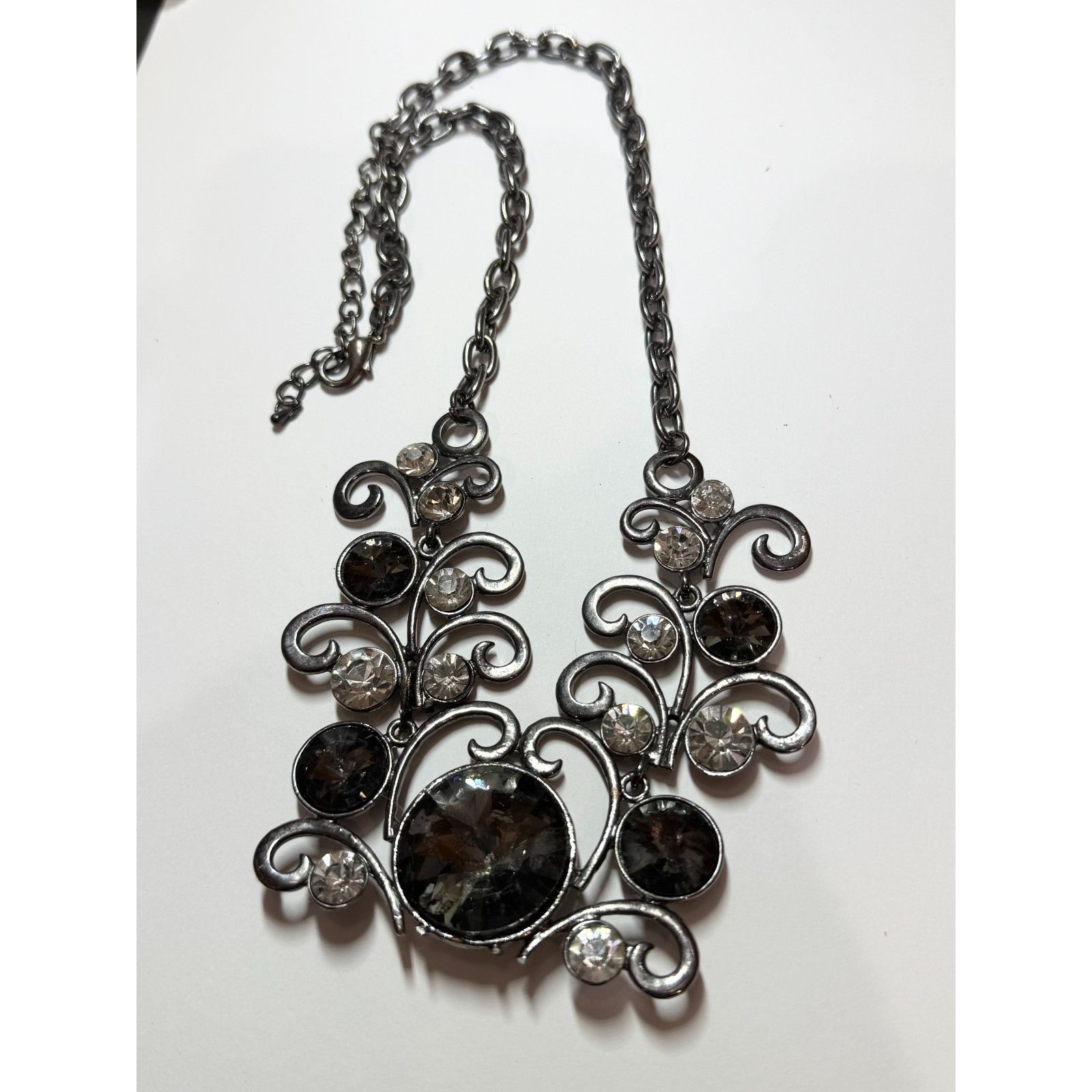 Other Large rhinestone hematite chain Pendant necklace Size ONE SIZE - 4 Thumbnail