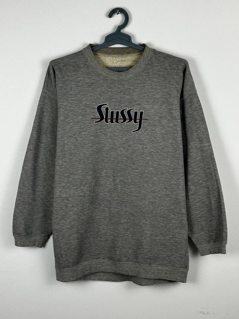 Stussy Vintage 90s Rare Grey Logo Sweatshirt