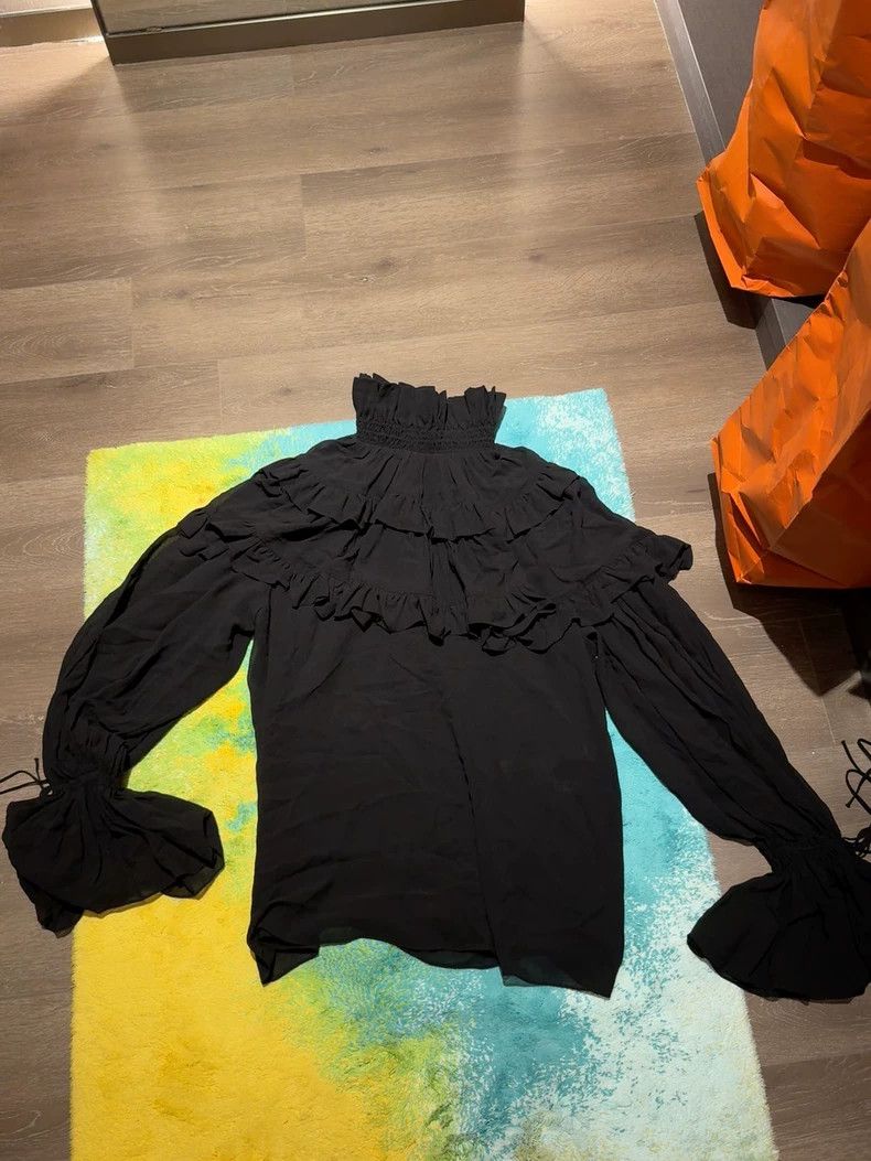 Saint Laurent Paris Saint Laurent Paris Silk Lotus Leaf Turtleneck long sleeves Size XS / US 0-2 / IT 36-38 - 1 Thumbnail