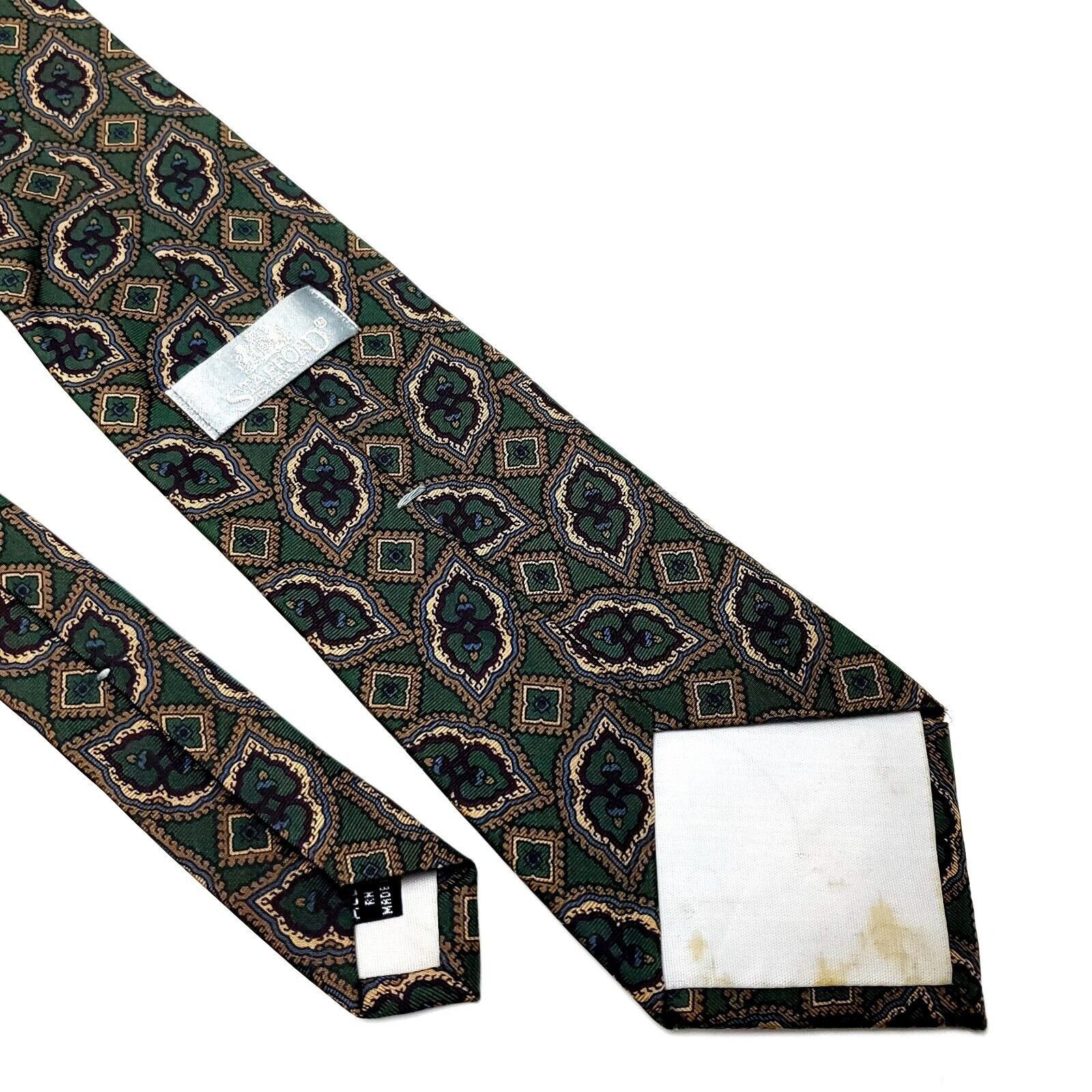Stafford Stafford Silk Tie Print Green Geometric Size ONE SIZE - 5 Thumbnail