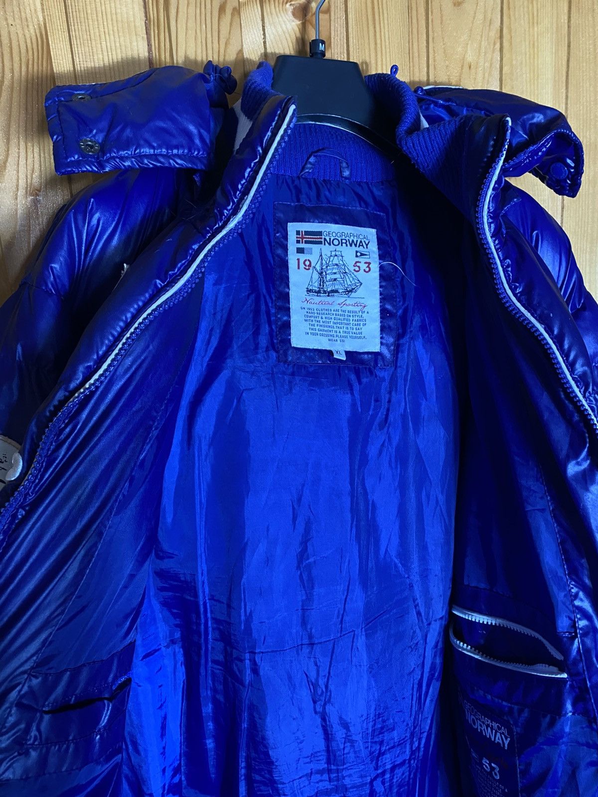 Napapijri Vintage Geographical Norway Royal Club Puffer Bombers Jacket Size US L / EU 52-54 / 3 - 7 Thumbnail