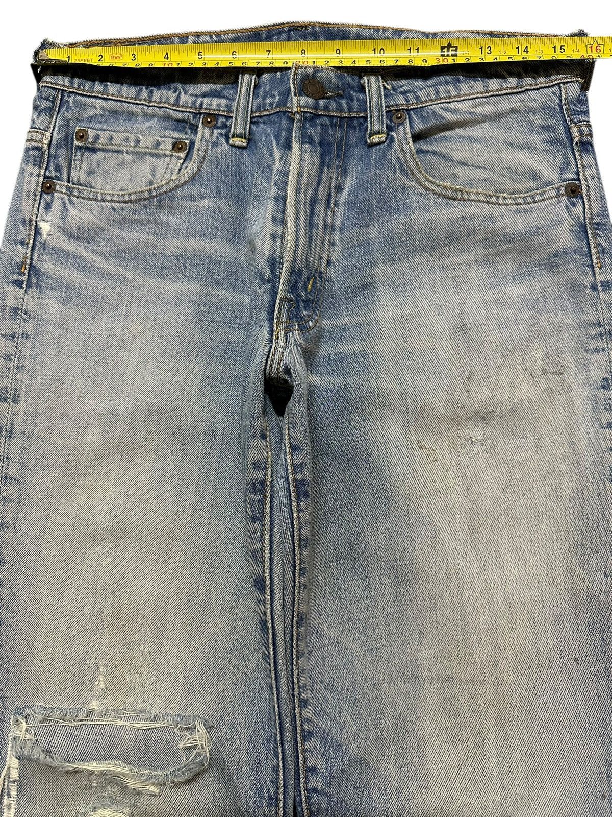 Denime Vintage Japan Denime Faded Wash Style Distress Bootcut Jeans Size US 31 - 12 Thumbnail