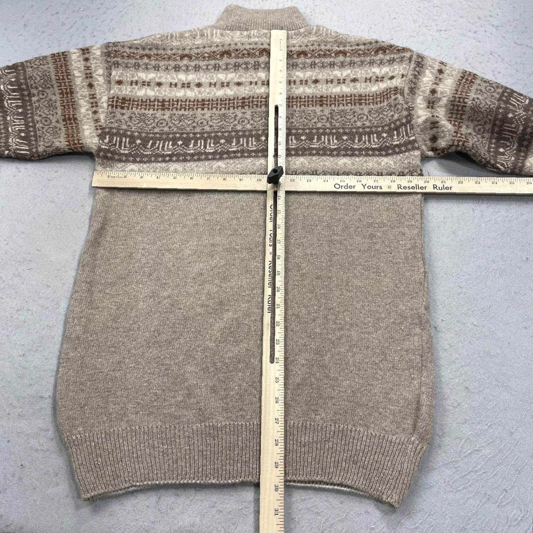 Vintage VINTAGE Angoora by Gaudy Knitwears Sweater Mens M Beige 1/4 Zip Mock Neck Fair Isle Knit Pullover Winter Casual Mens Size US M / EU 48-50 / 2 - 6 Thumbnail