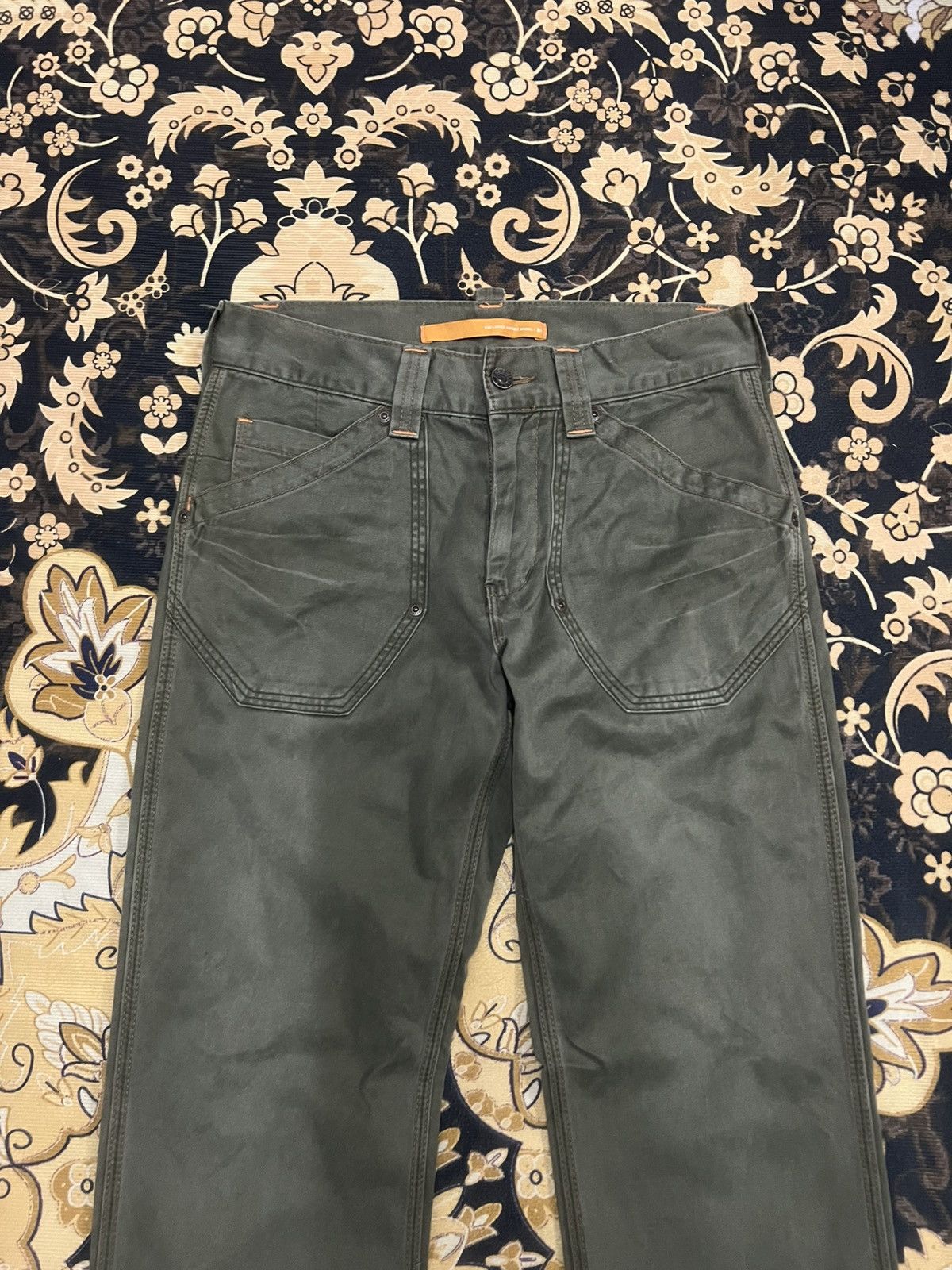 Japanese Brand FLARED🔥EDWIN XV GREEN ARMY CORTON PANT Size US 29 - 2 Thumbnail