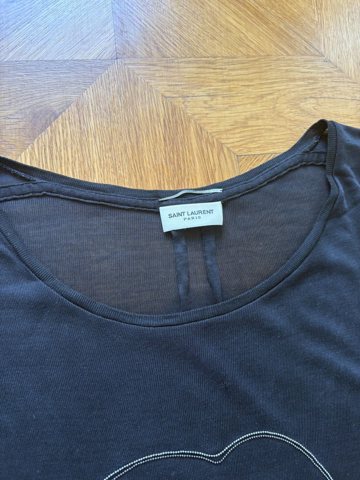 Saint Laurent Paris SS14 Crystal Silk Blood Luster T-Shirt Size US M / EU 48-50 / 2 - 3 Thumbnail