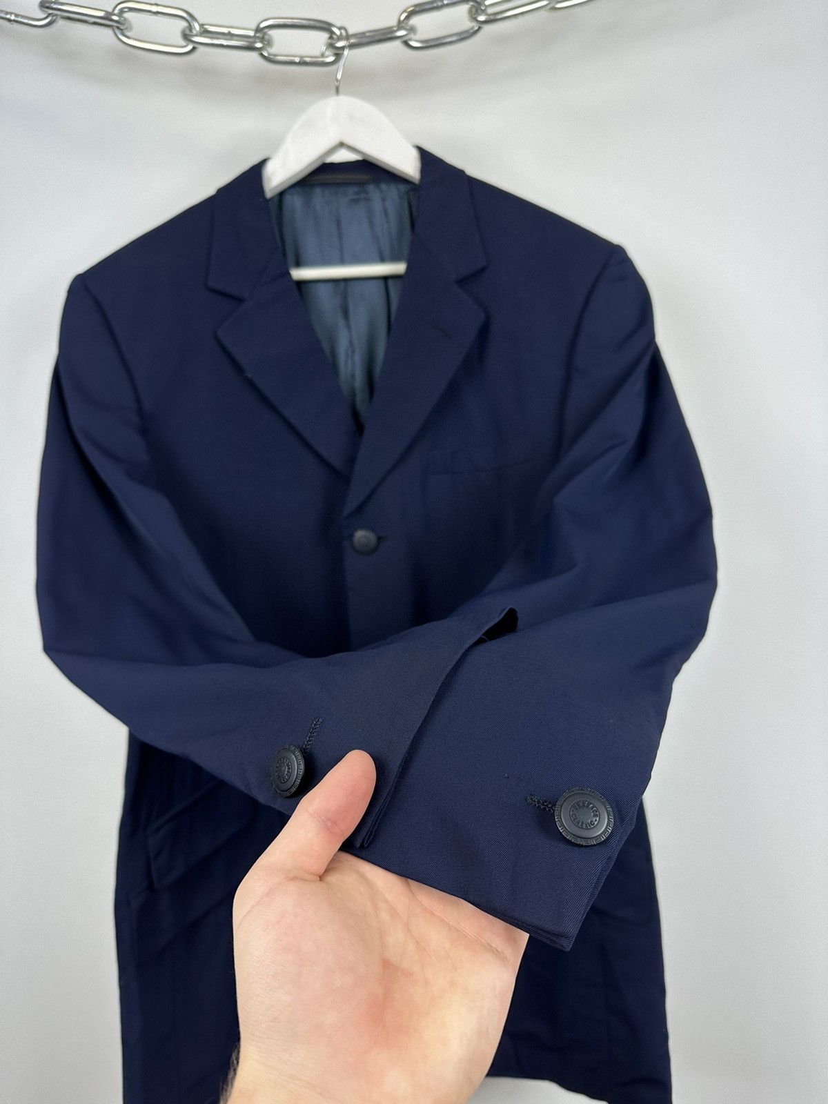 Versace Vintage Versace 3-Button Formal Designer Luxury Wool Blazer Size 40R - 4 Thumbnail