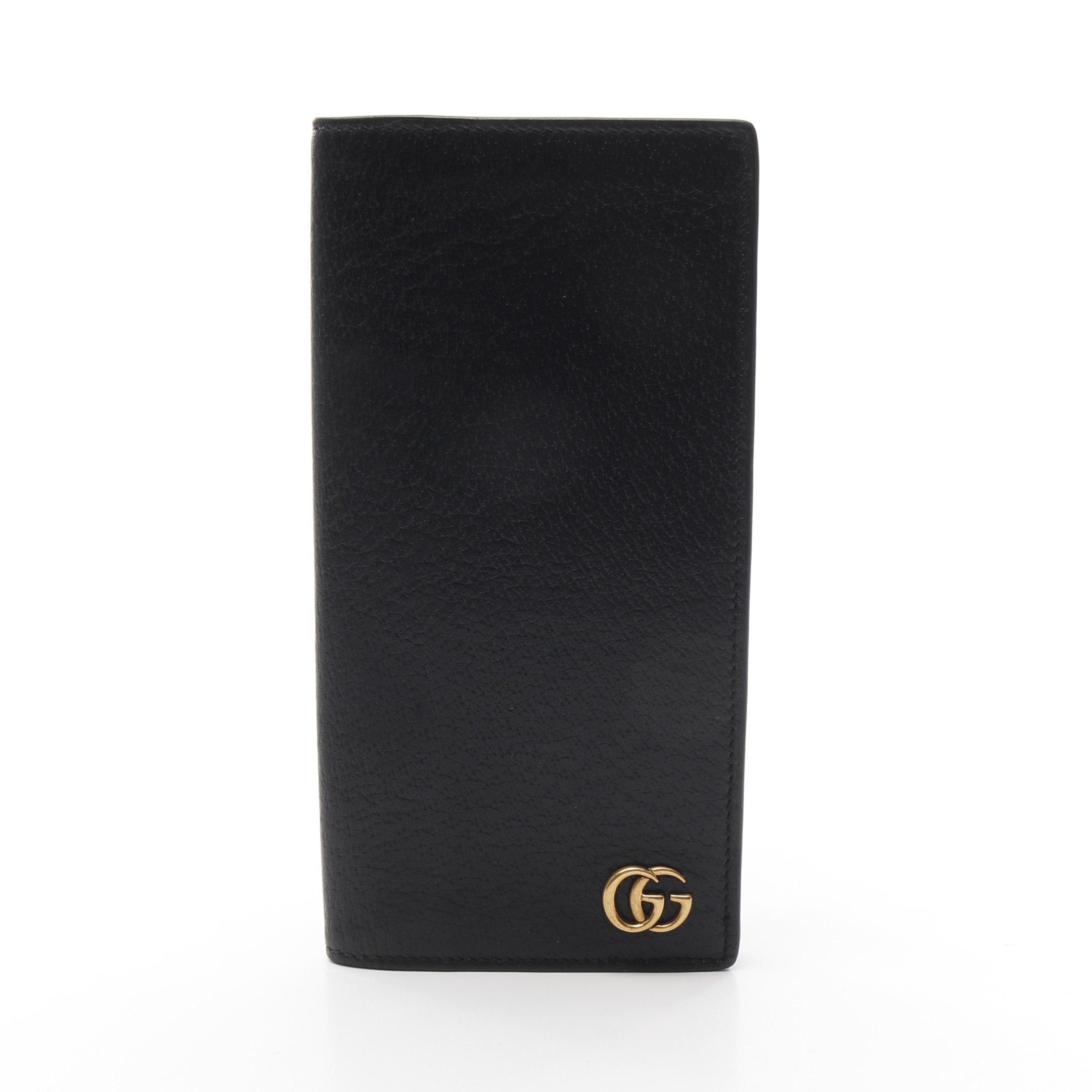 Gucci Gucci Gg Marmont Bi-Fold Long Wallet Leather Black Size ONE SIZE - 1 Thumbnail