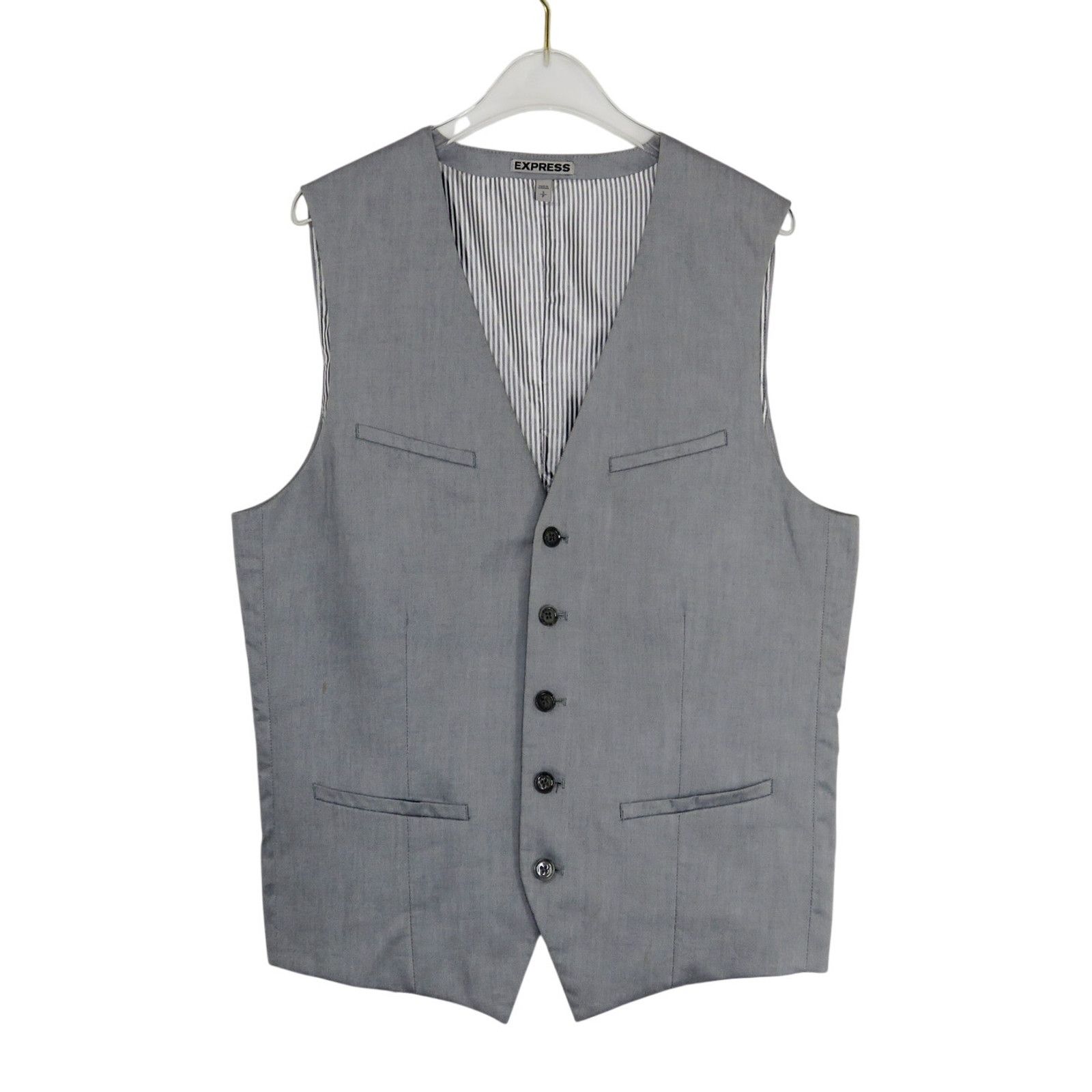 Express Express Photographer Gray Fitted Suit Jacket and Vest Small Size 40R - 9 Thumbnail