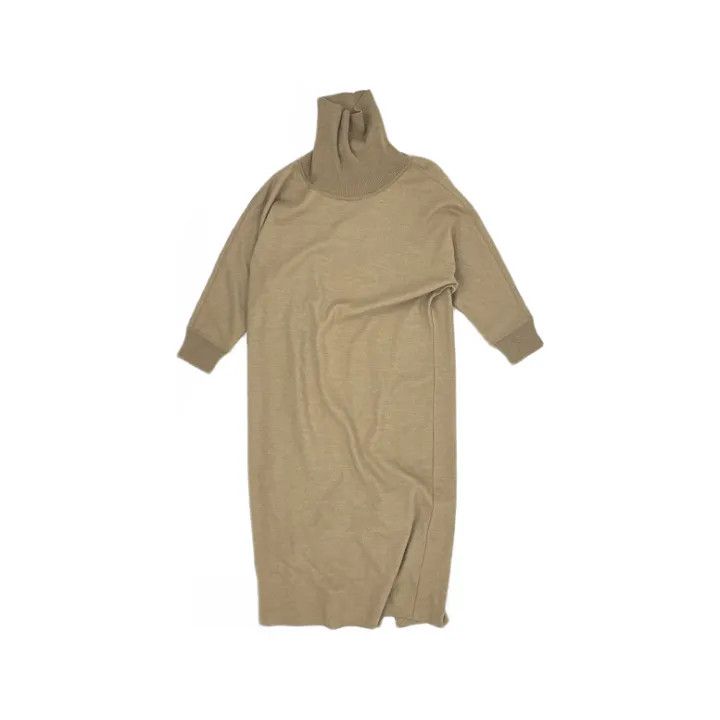 Max Mara Maxmara Stylish Beige High Neck Dress 0079 Size M / US 6-8 / IT 42-44 - 1 Thumbnail