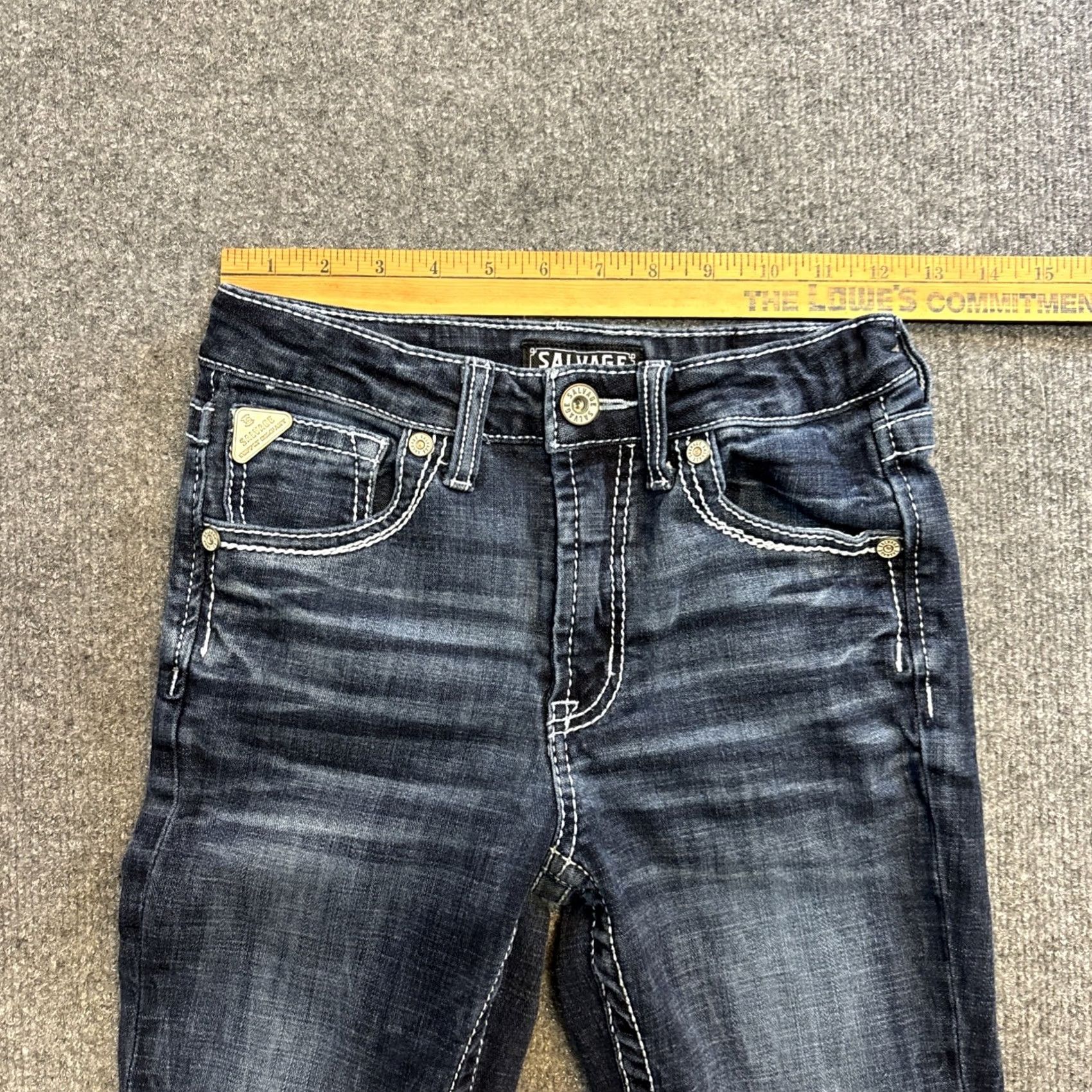 Vintage VINTAGE Salvage Chaos Boot Cut Blue Jeans Women's 14R Regular Size 14R Blue Size 36" / US 14 / IT 50 - 6 Thumbnail