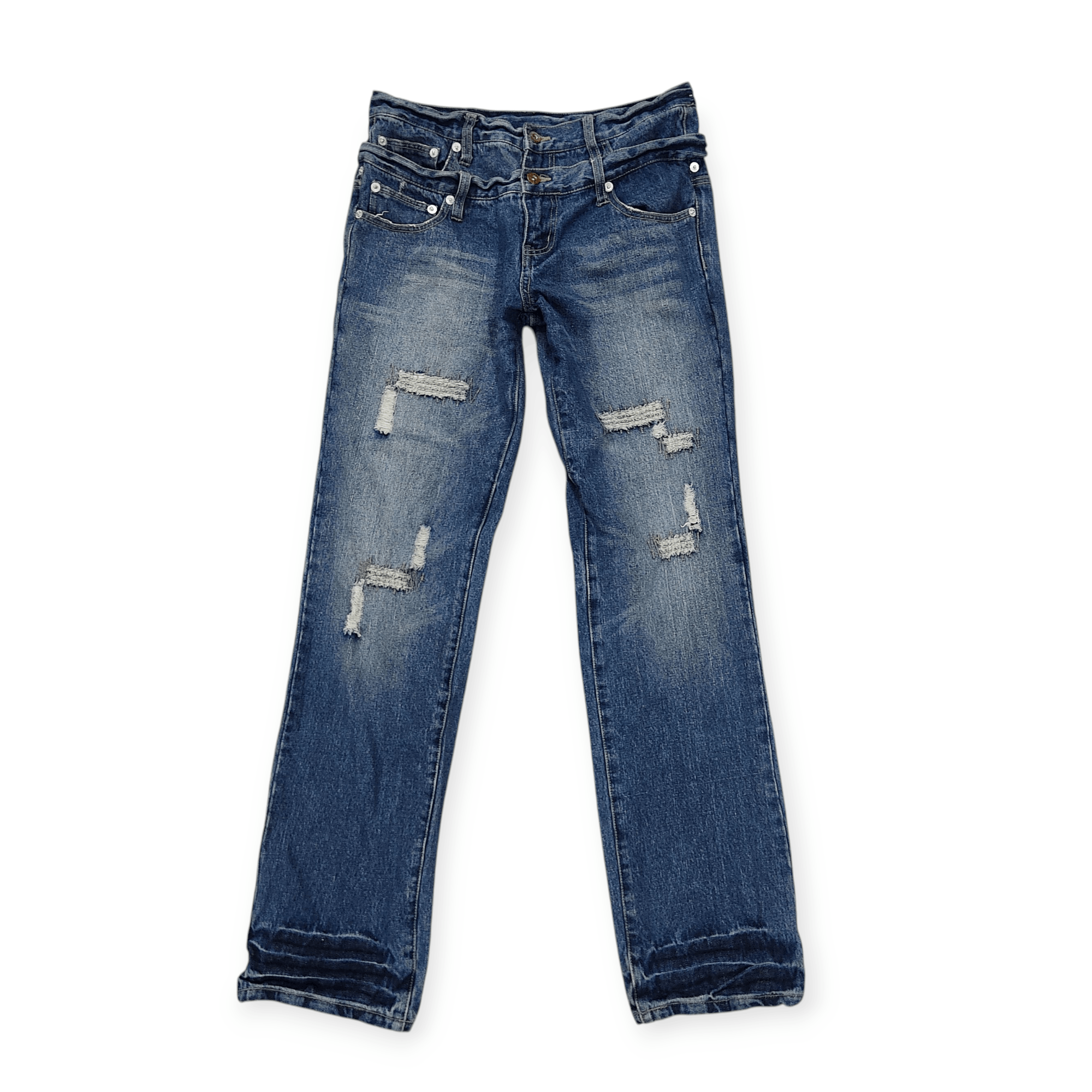 If Six Was Nine If6Was9 Zero San Double Waist Distressed Denim Pants Size US 32 / EU 48 - 2 Thumbnail