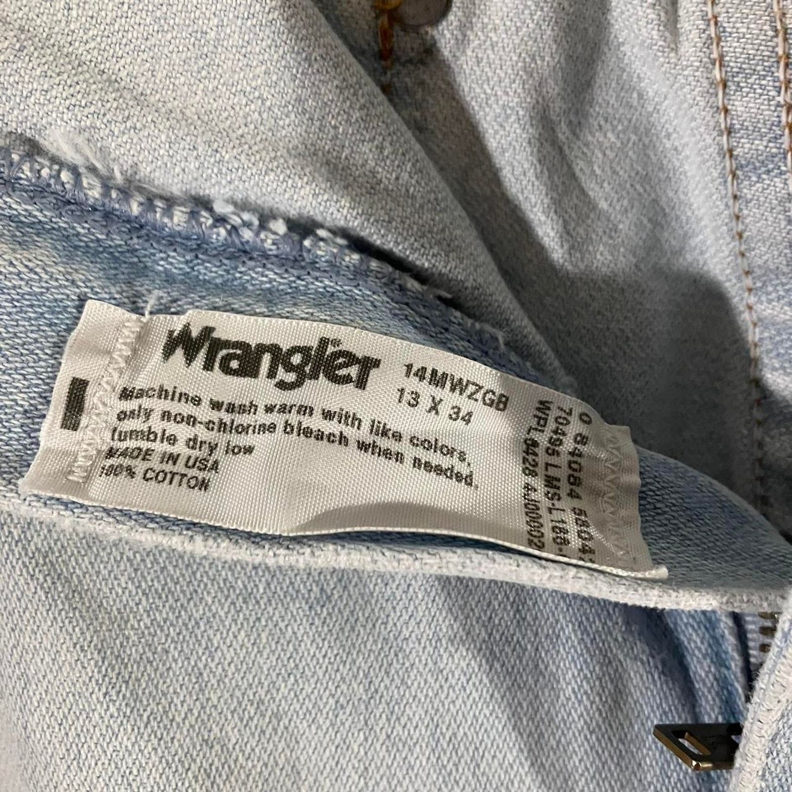 Vintage × Wrangler Vintage 80s Wrangler Jeans Light Wash Denim Made in USA Size 34" / US 12 / IT 48 - 3 Thumbnail